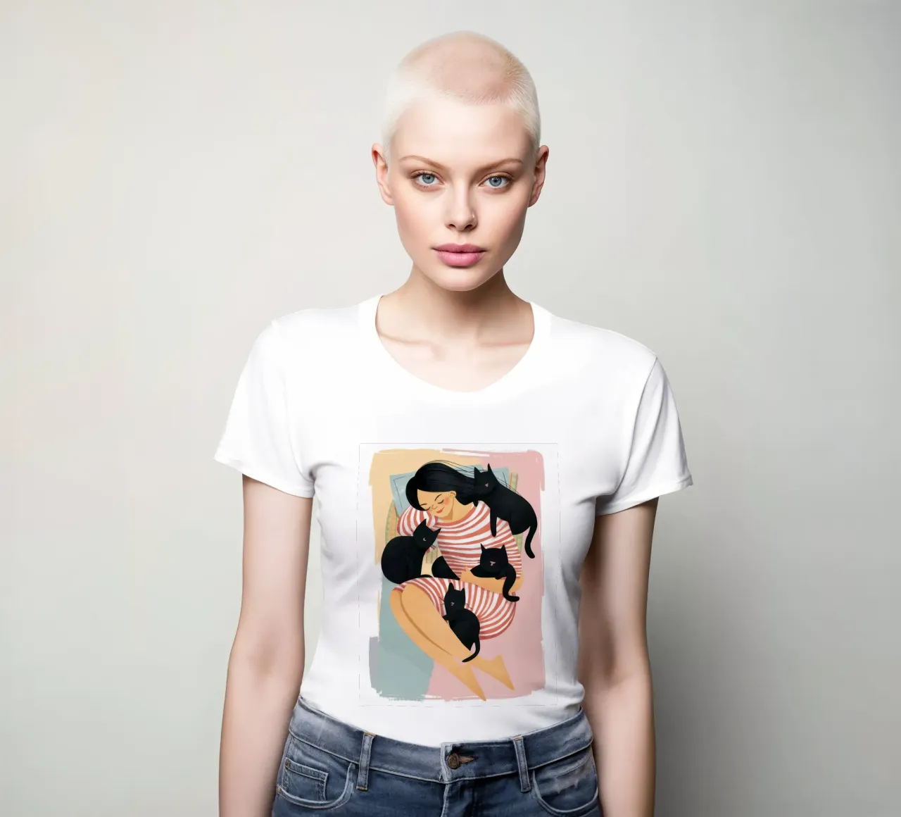 Coccole feline di sonno t-shirt da donna da Prism Ritual