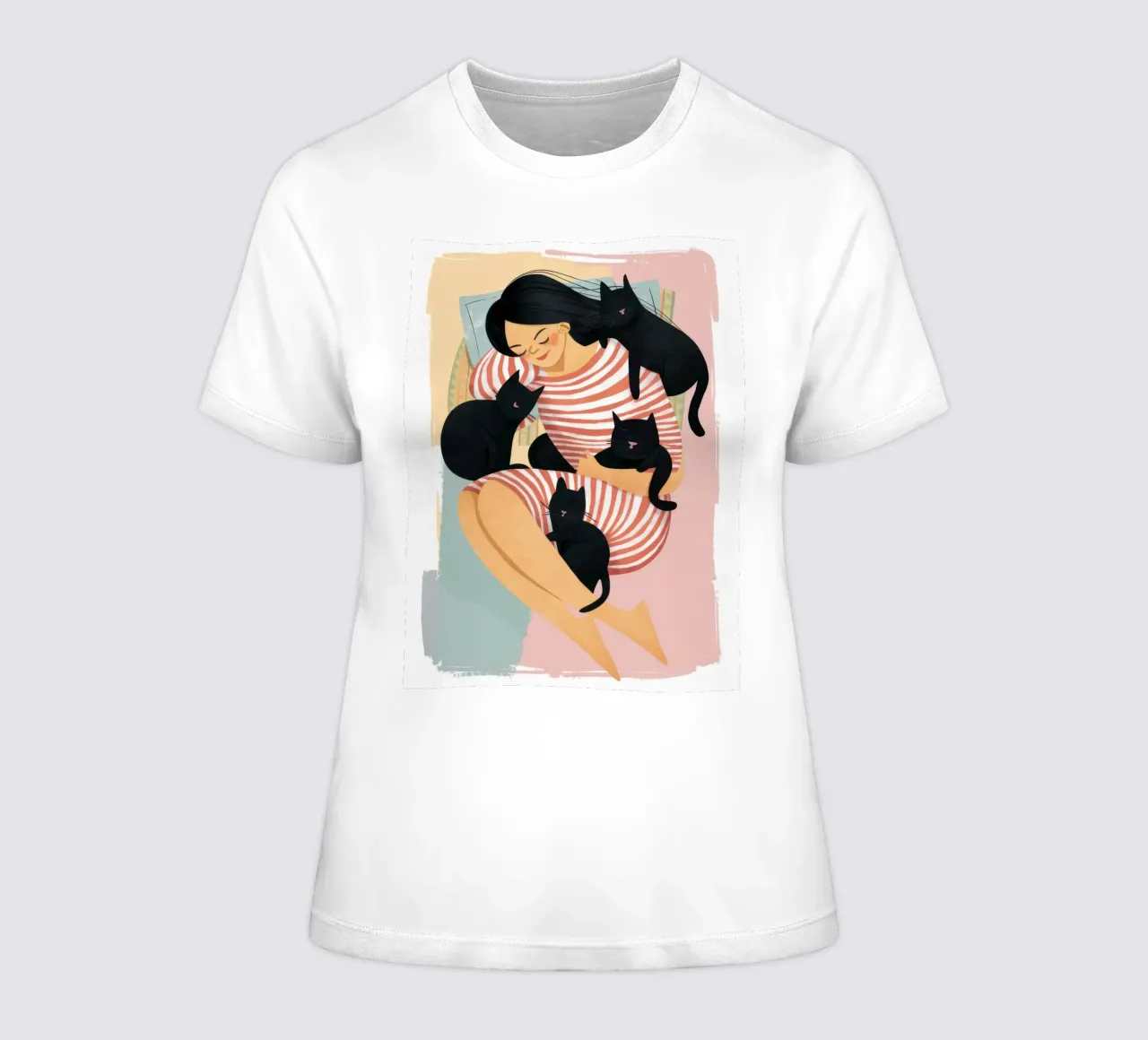 Coccole feline di sonno t-shirt da donna da Prism Ritual