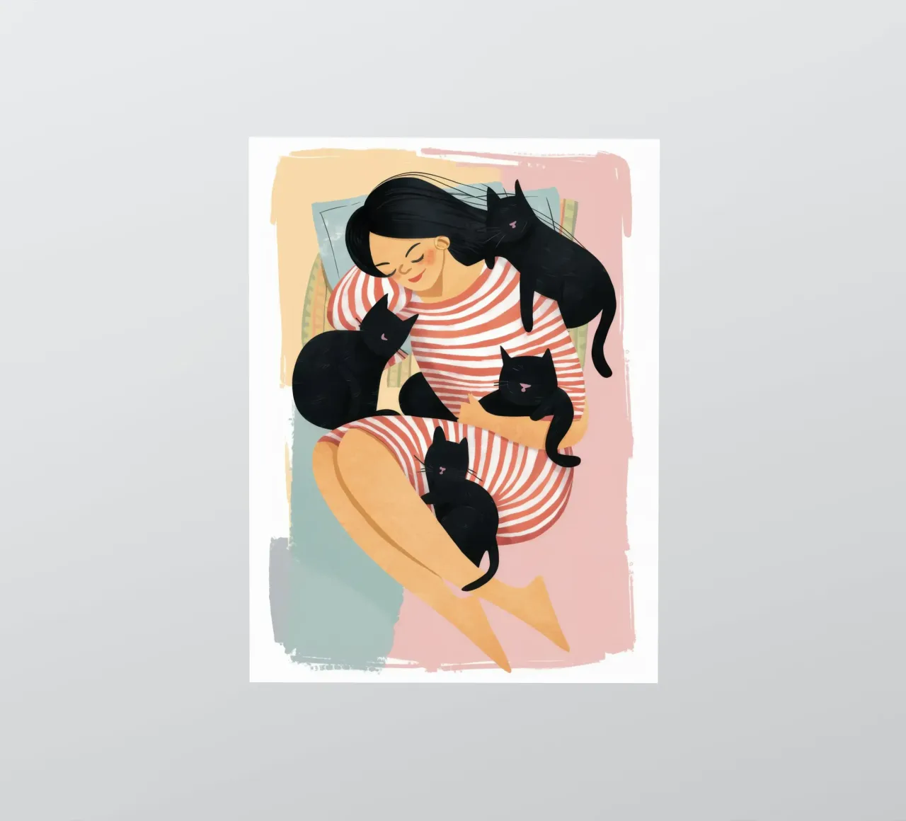 Slumber Feline Cuddle pegatina de Prism Ritual