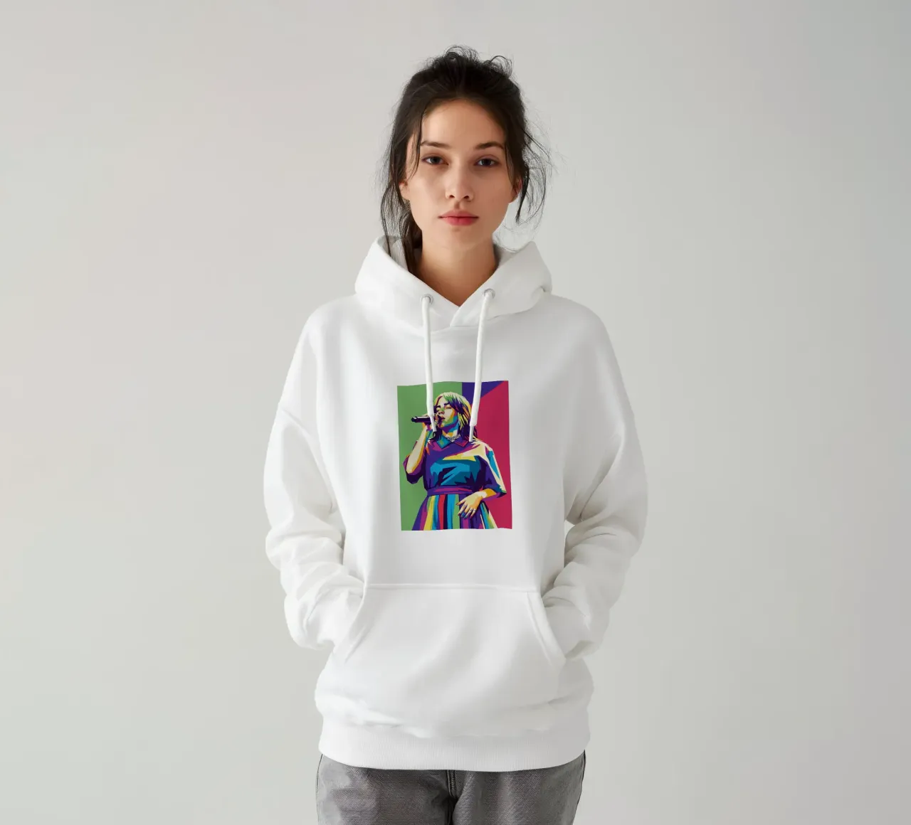 Billie Eilish trending felpa con cappuccio da Hantamrata
