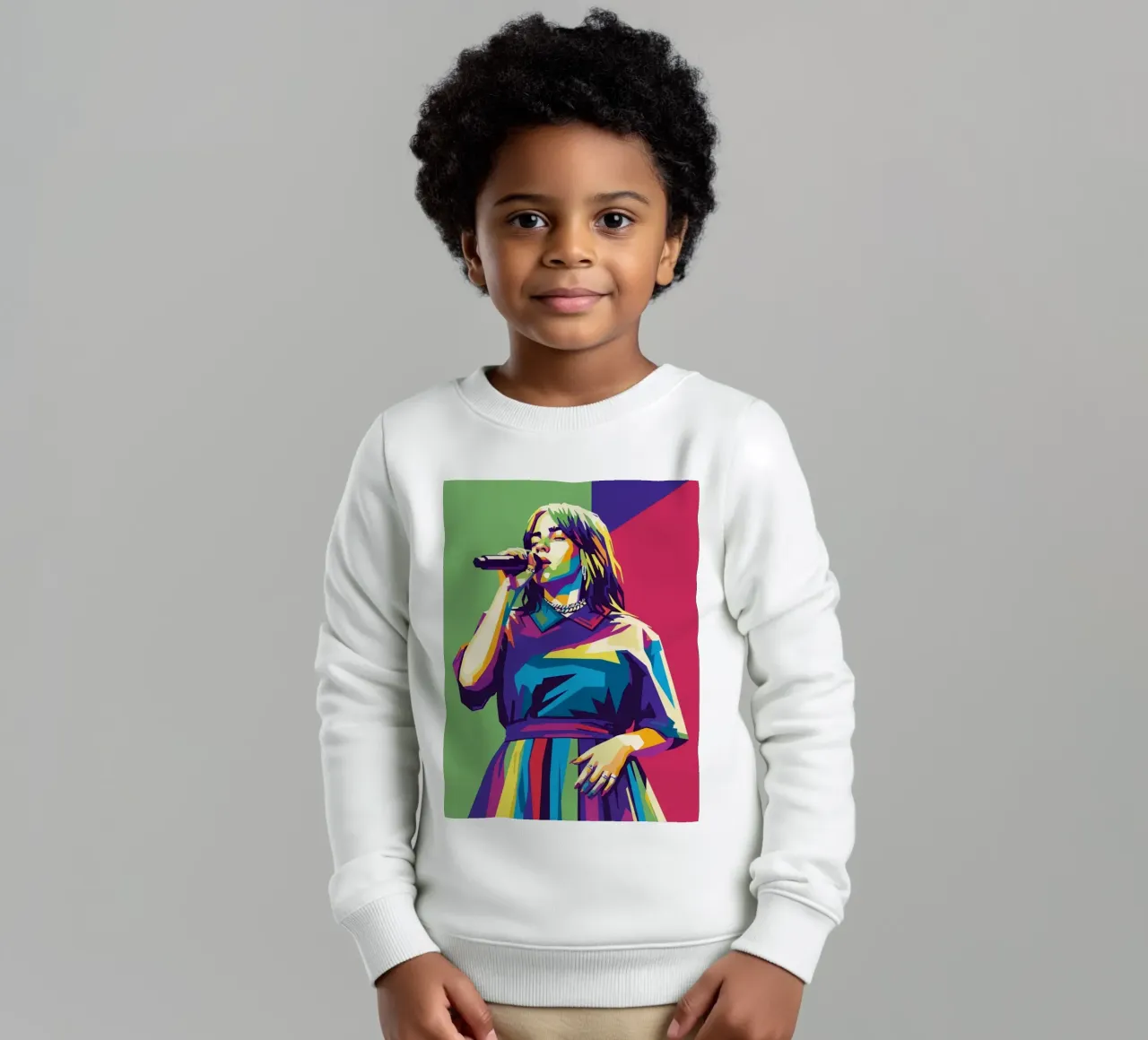 Billie Eilish trending felpa bambino da Hantamrata