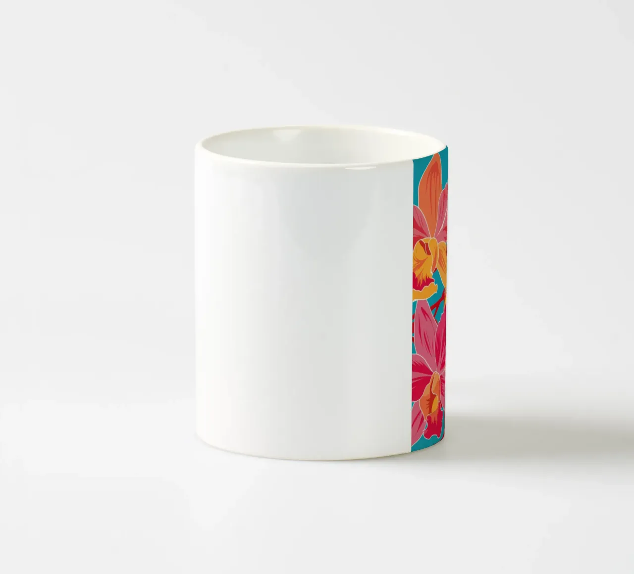 Sinfonia di orchidee vibranti tazza in ceramica da Flock Reverie