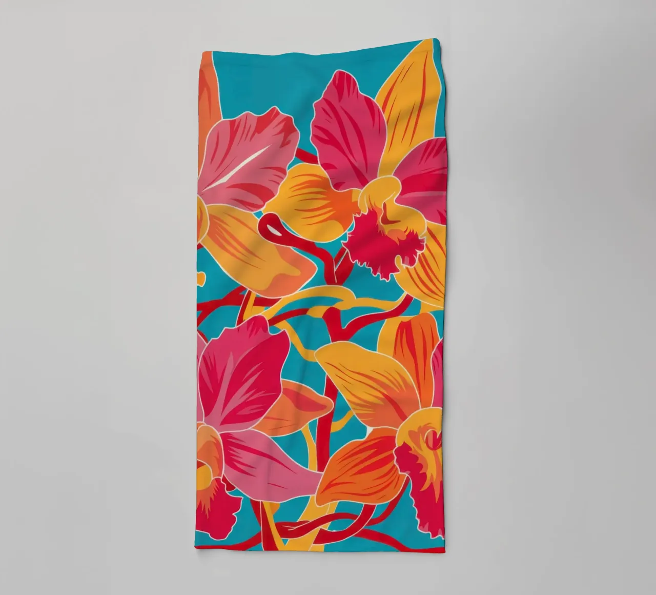 Sinfonia di orchidee vibranti asciugamano da bagno da Flock Reverie