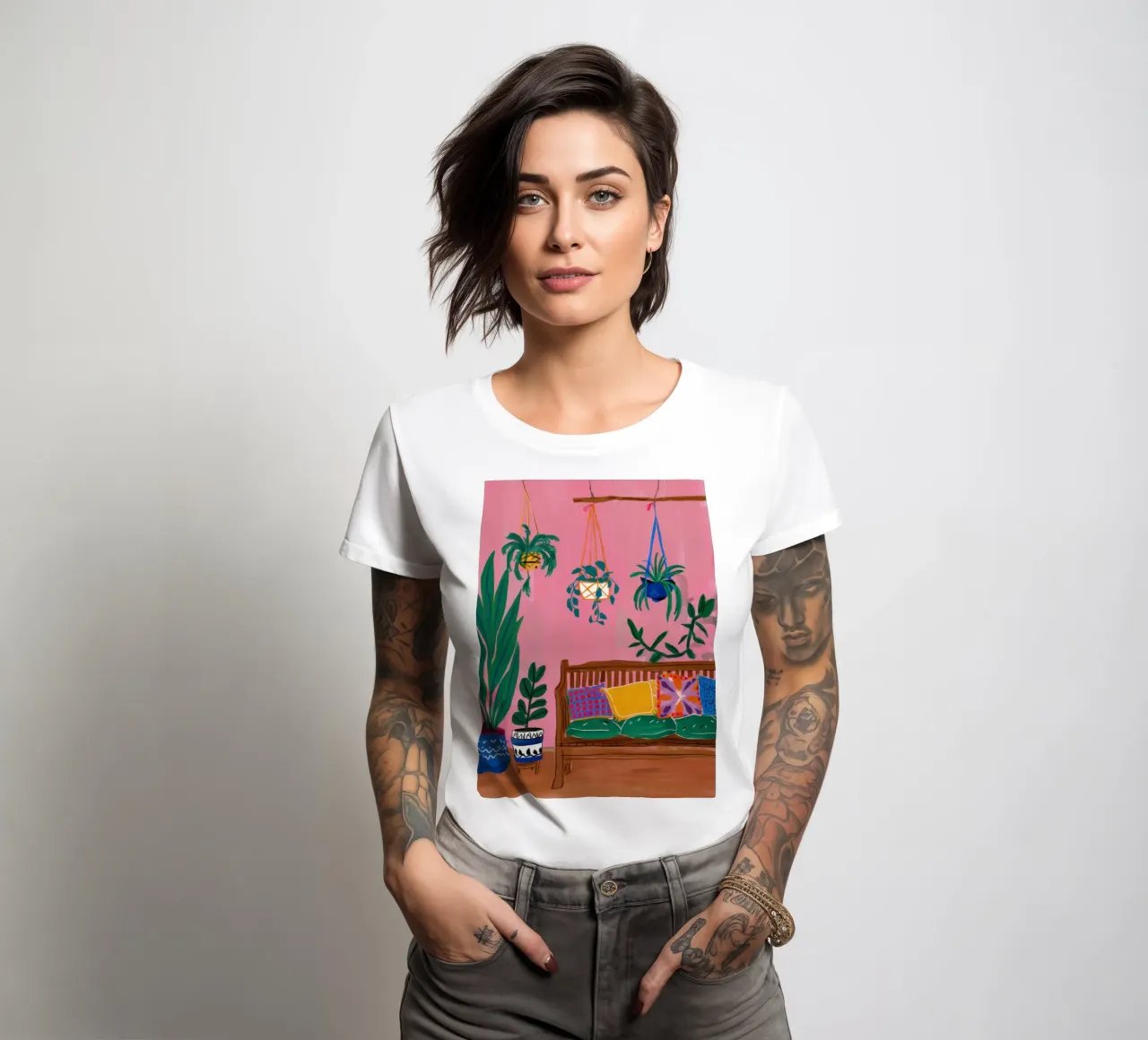 Beatitudine bohémien sul balcone t-shirt da donna da Flock Reverie