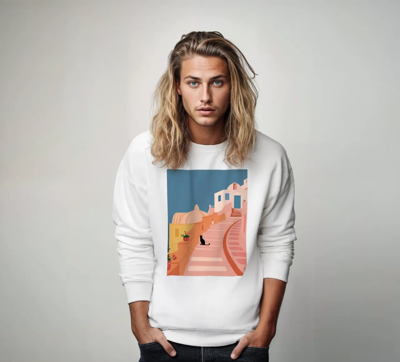 Gatto rosato delle scale felpa da Prism Ritual