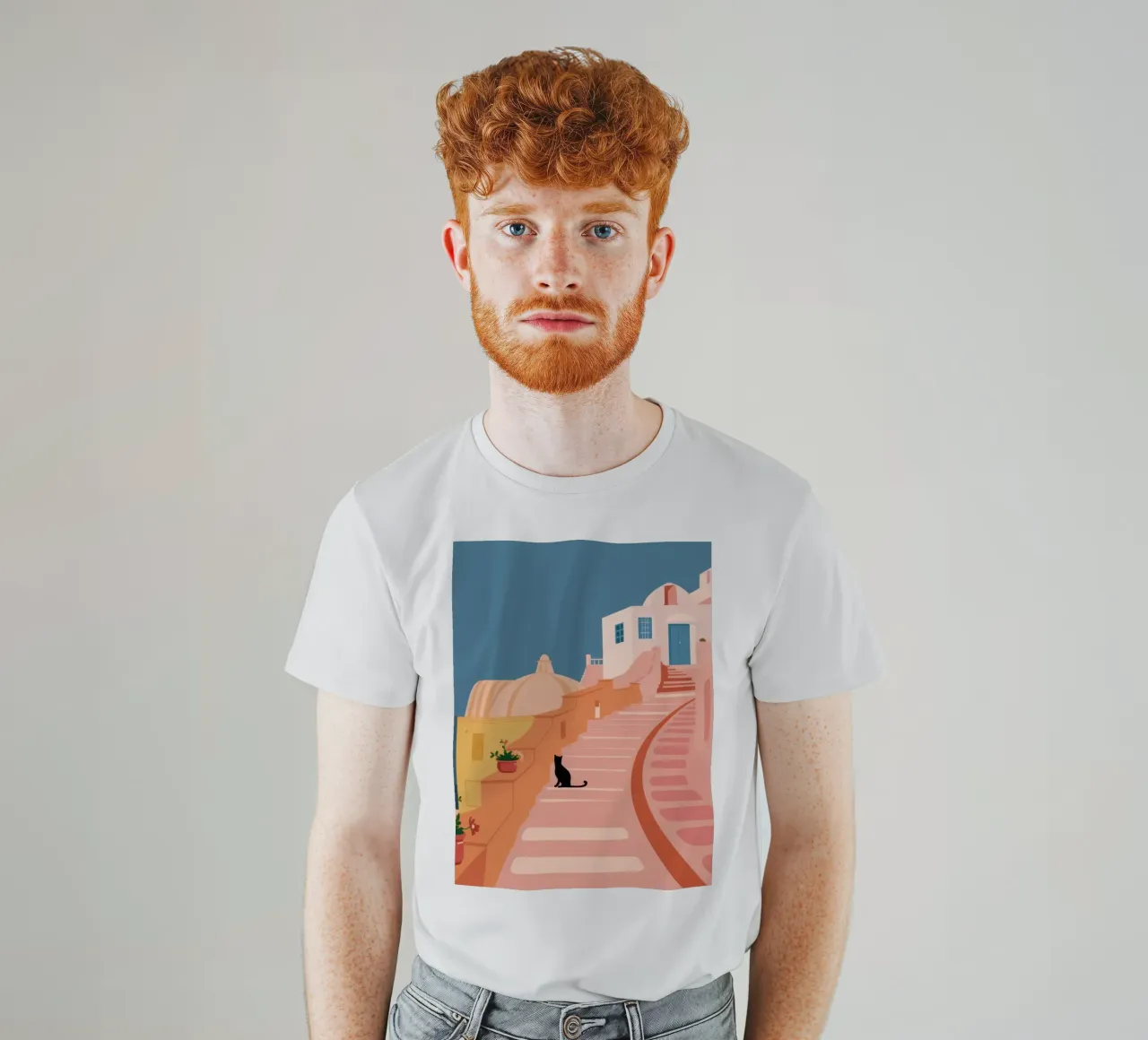 Roseate Stairway Cat t-shirt van Prism Ritual