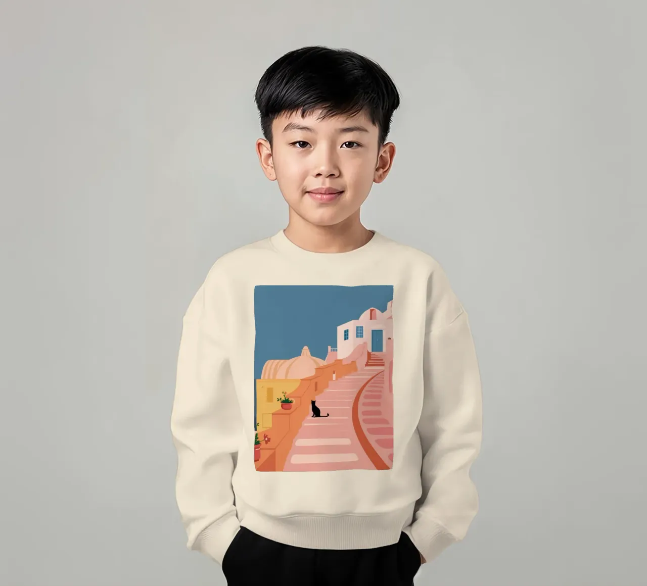 Roseate Stairway Cat kinder sweatshirt van Prism Ritual