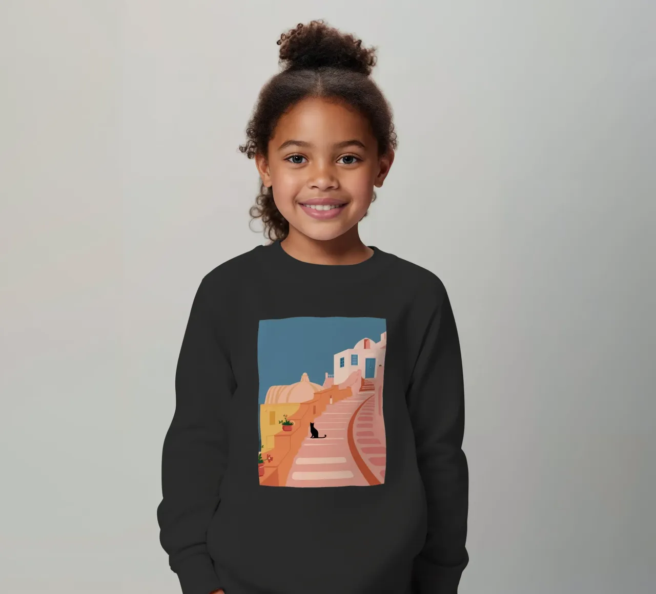 Gatto rosato delle scale felpa bambino da Prism Ritual