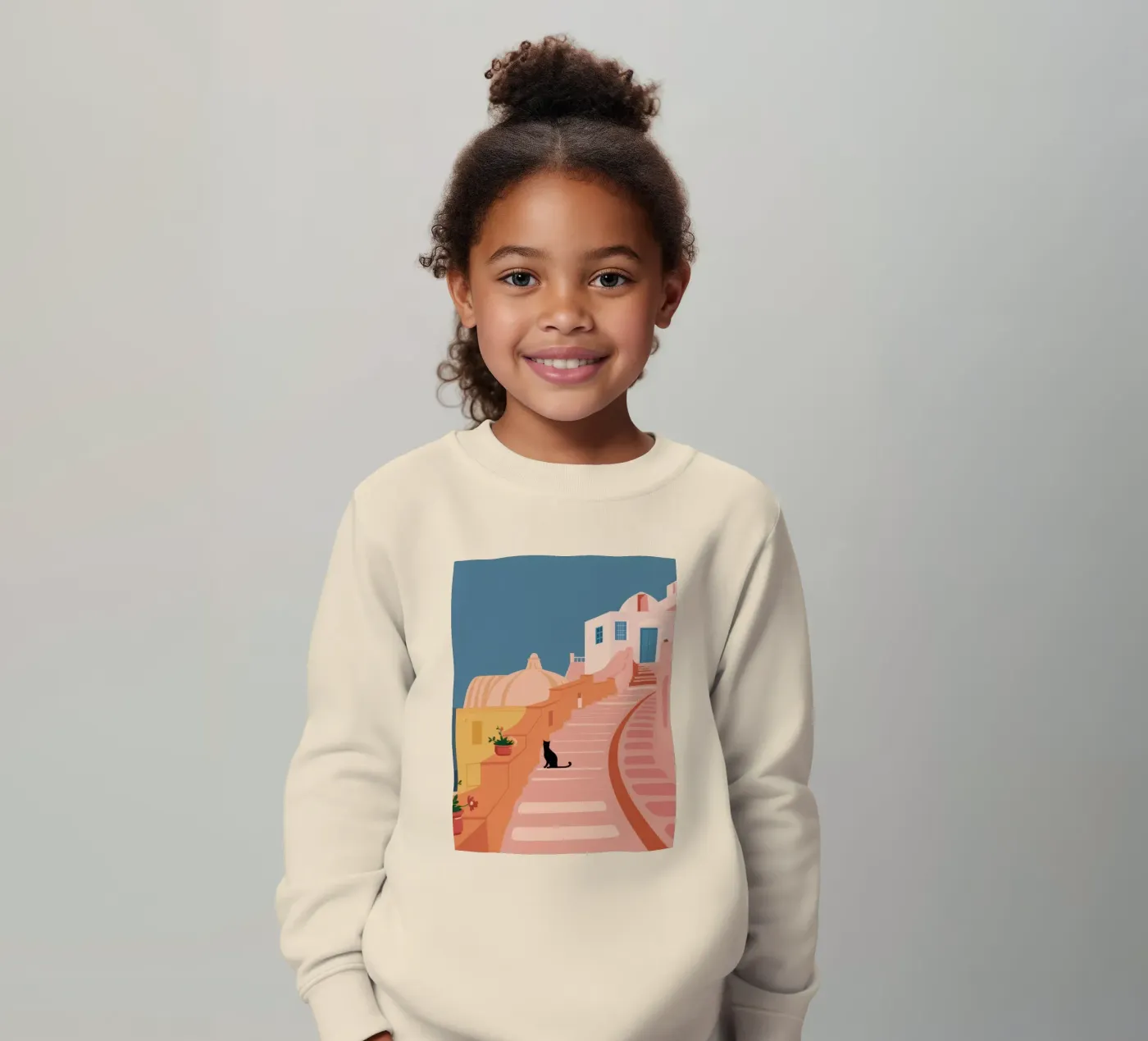 Roseate Stairway Cat Kinder Sweatshirt von Prism Ritual