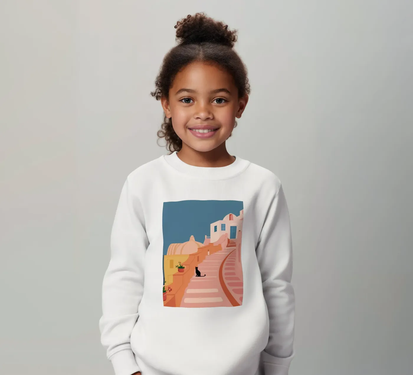 Roseate Stairway Cat Kinder Sweatshirt von Prism Ritual