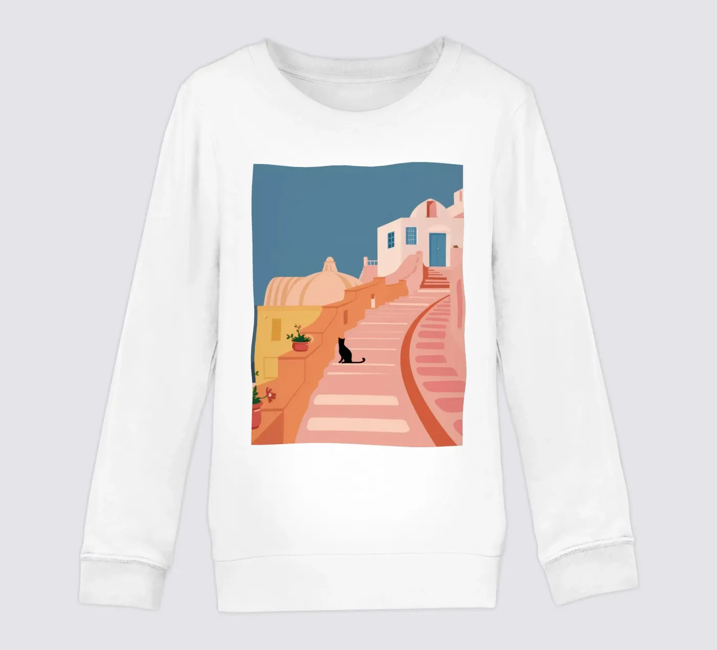 Roseate Stairway Cat Kinder Sweatshirt von Prism Ritual
