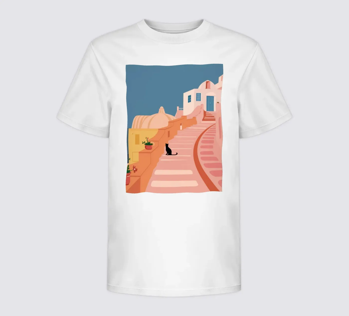 Roseate Stairway Cat Kinder T-Shirt von Prism Ritual