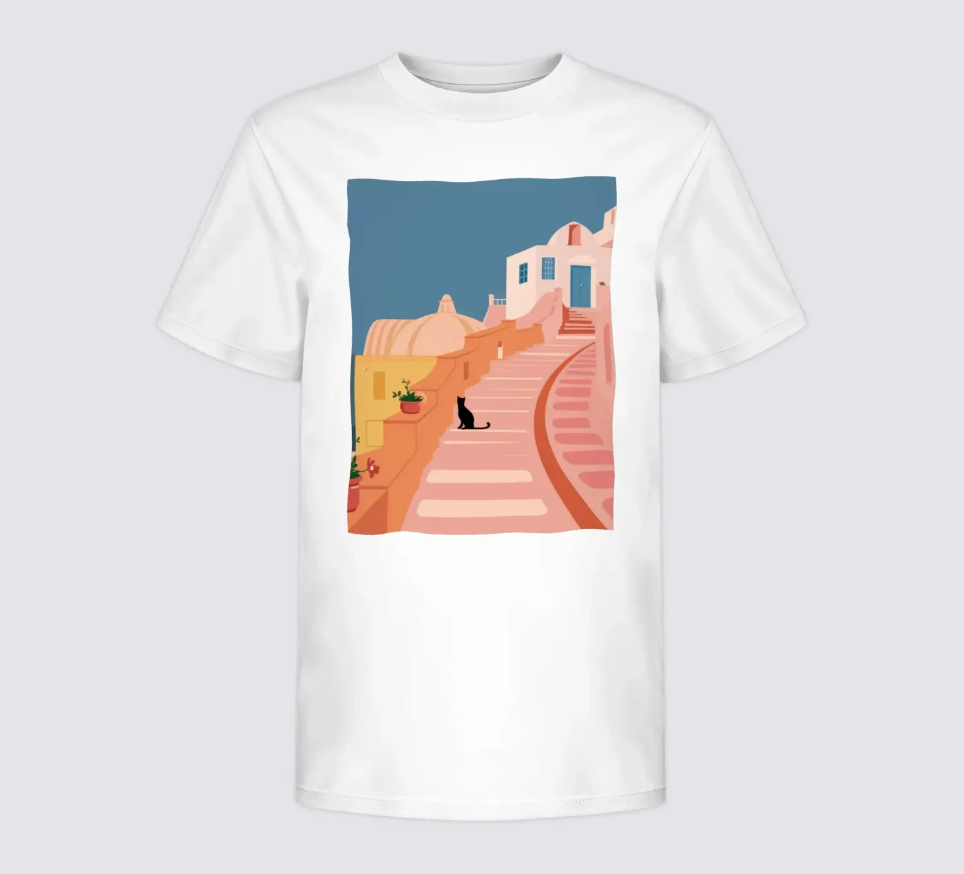 Roseate Stairway Cat Kinder T-Shirt von Prism Ritual