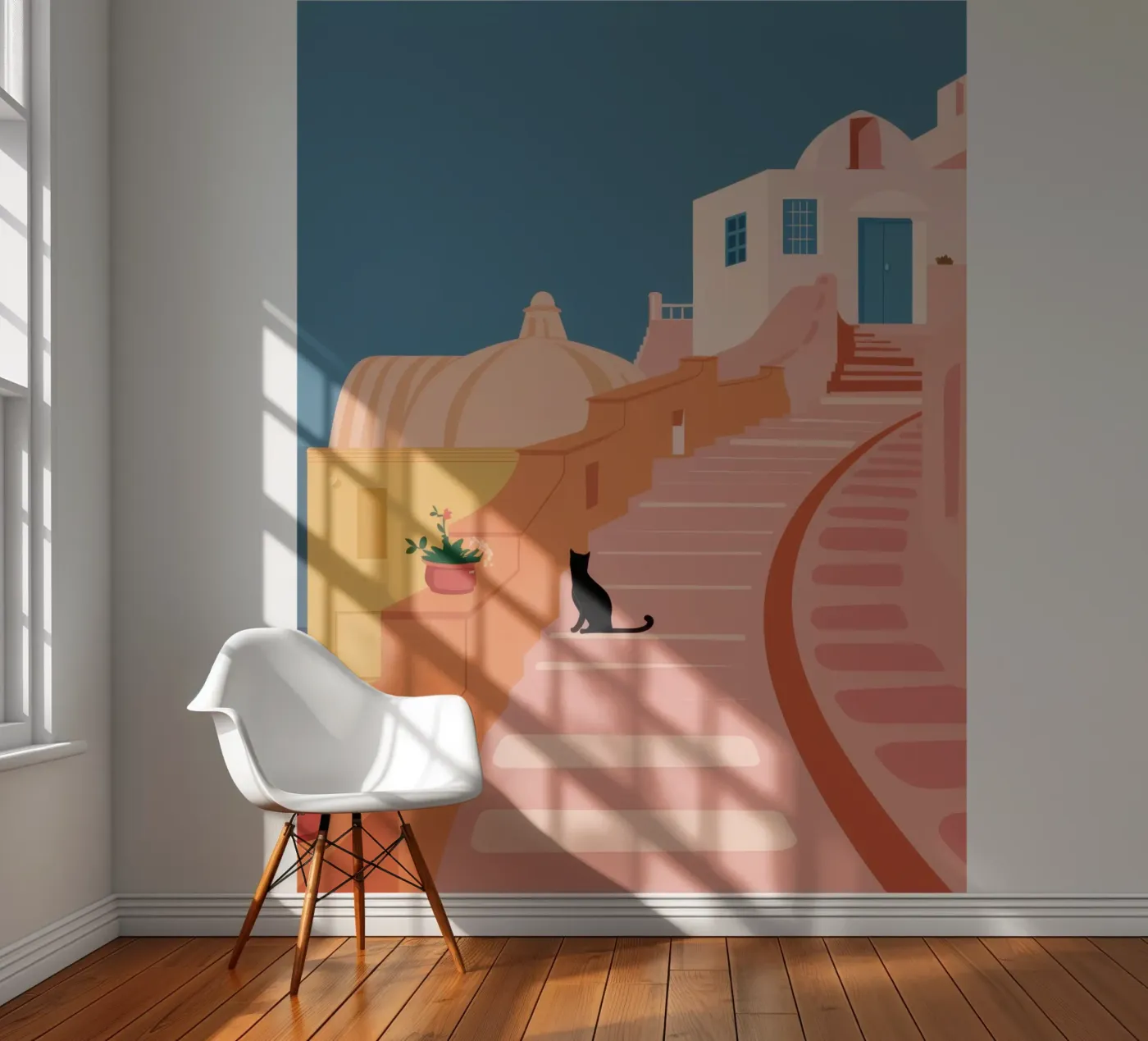 Roseate Stairway Cat papier peint photo de Prism Ritual