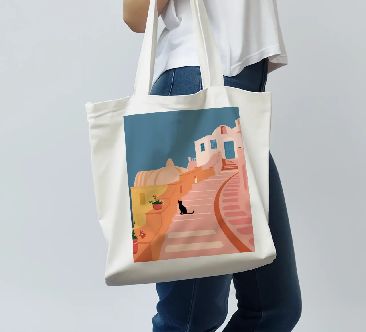 Roseate Stairway Cat jute draagtas van Prism Ritual