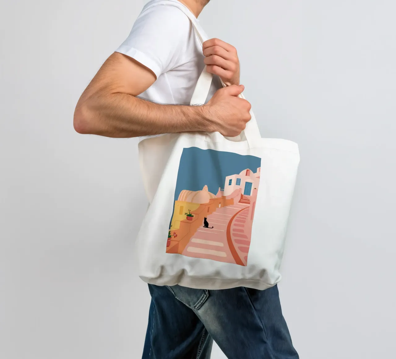 Roseate Stairway Cat jute draagtas van Prism Ritual