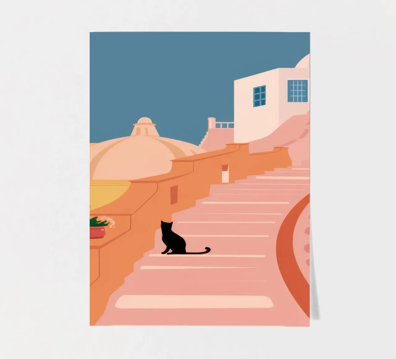 Roseate Stairway Cat sticker sheet by Prism Ritual