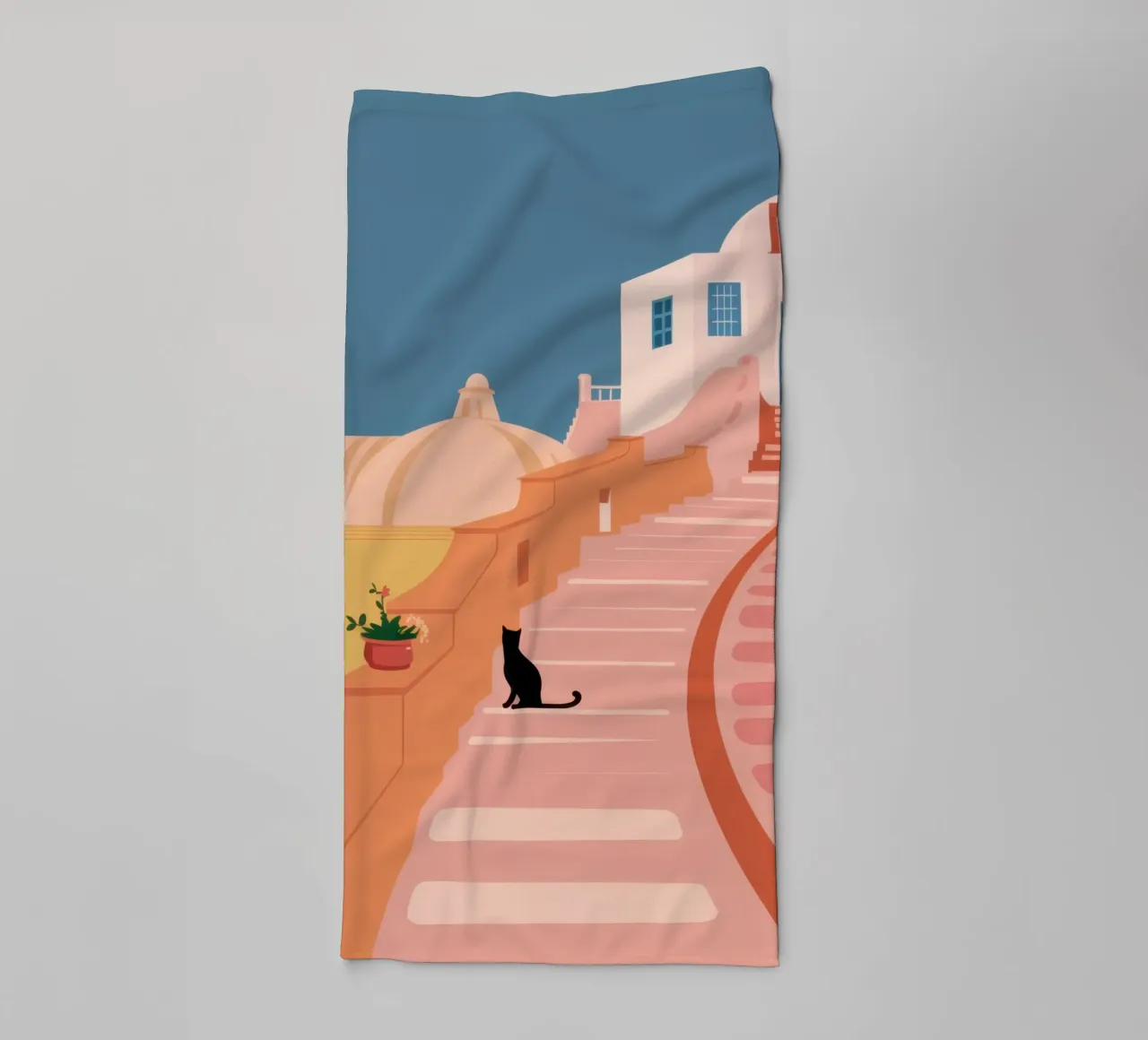 Chat de l'escalier rose serviette de bain de Prism Ritual