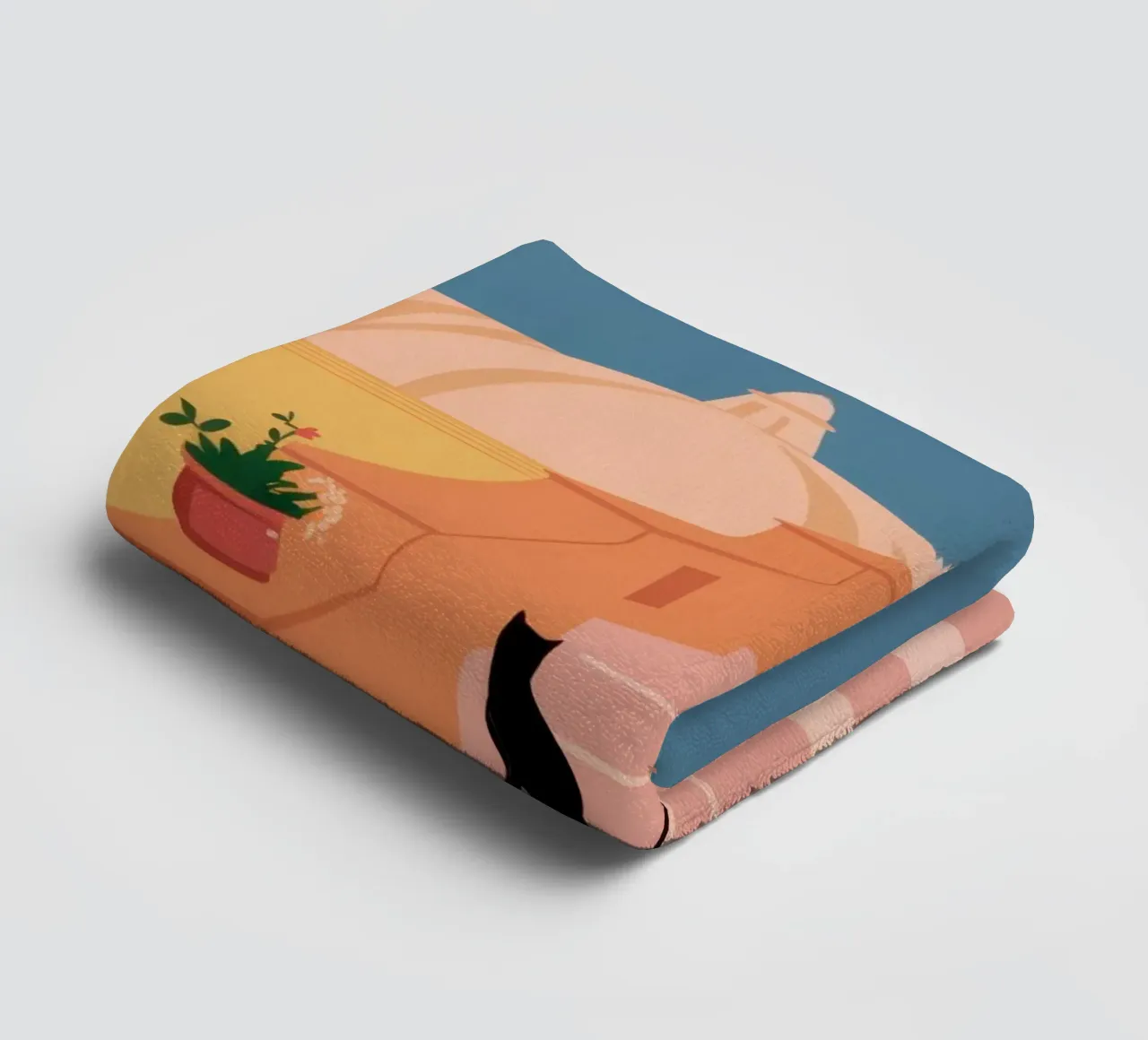 Chat de l'escalier rose serviette de bain de Prism Ritual