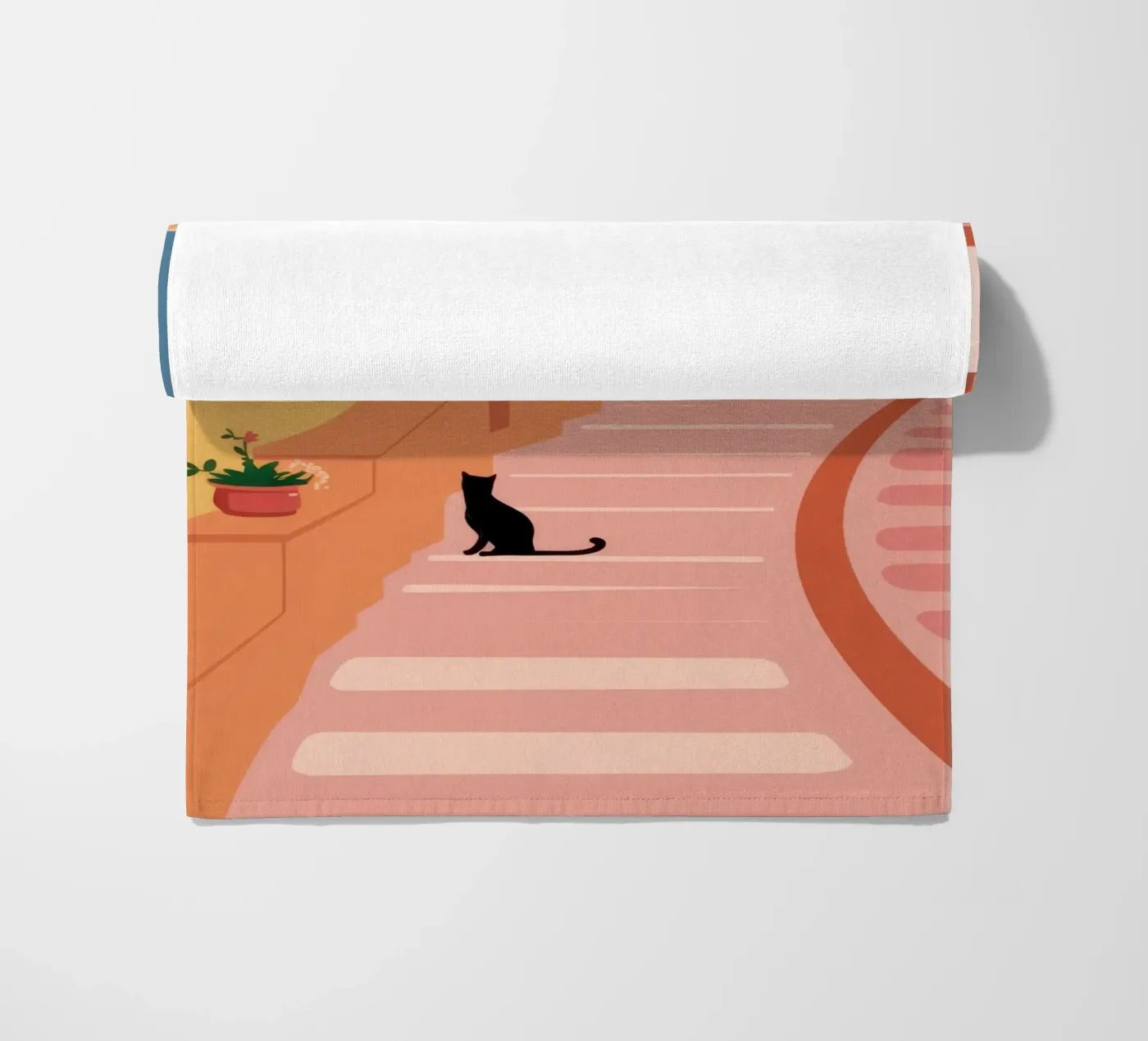 Roseate Stairway Cat Strandtuch von Prism Ritual
