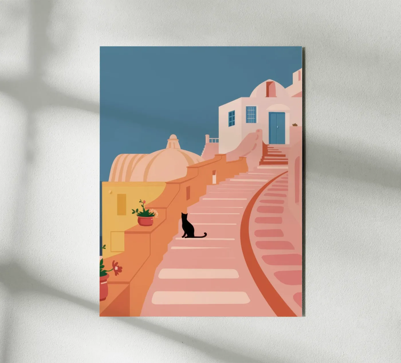 Roseate Stairway Cat Alu-Dibond von Prism Ritual