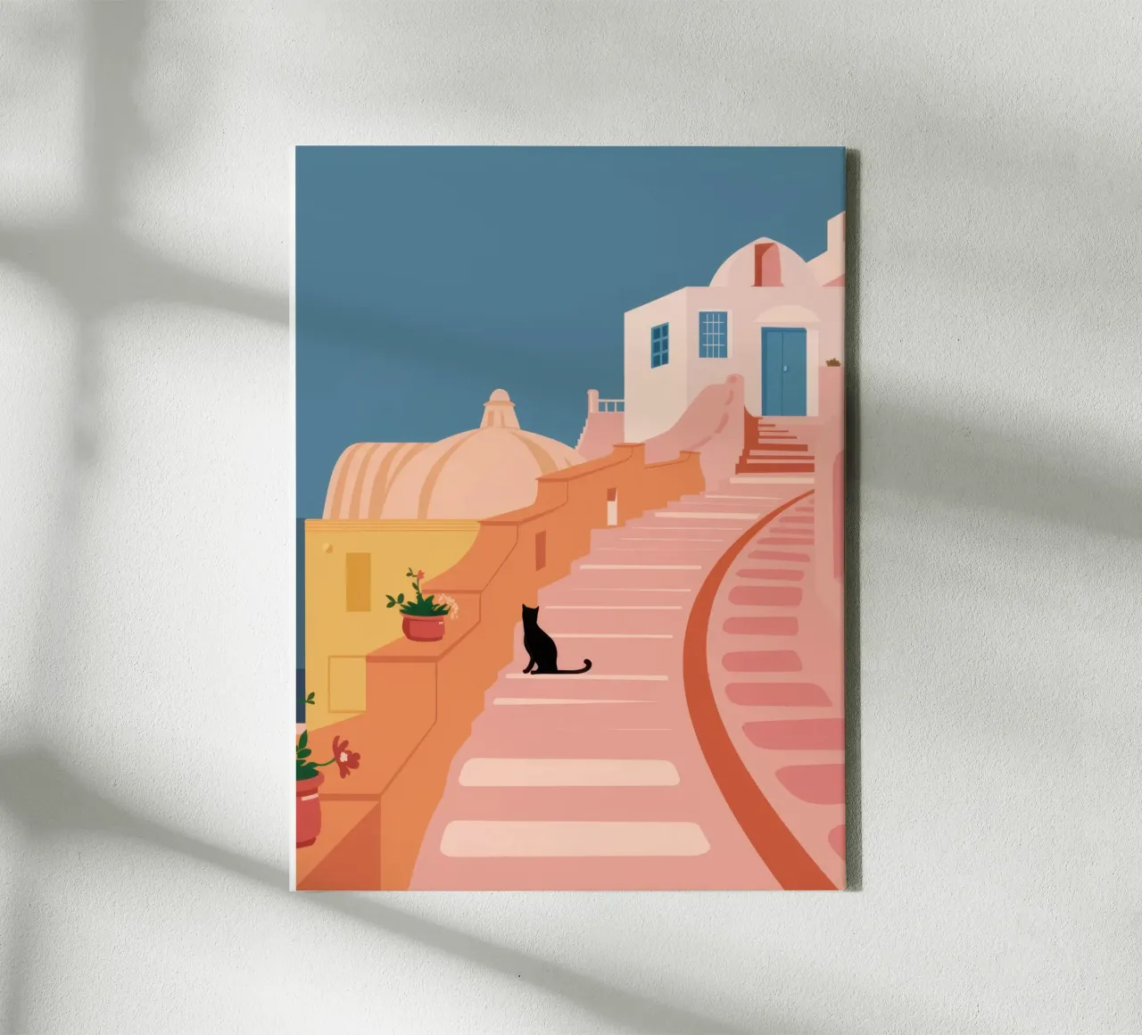 Chat de l'escalier rose toile de Prism Ritual