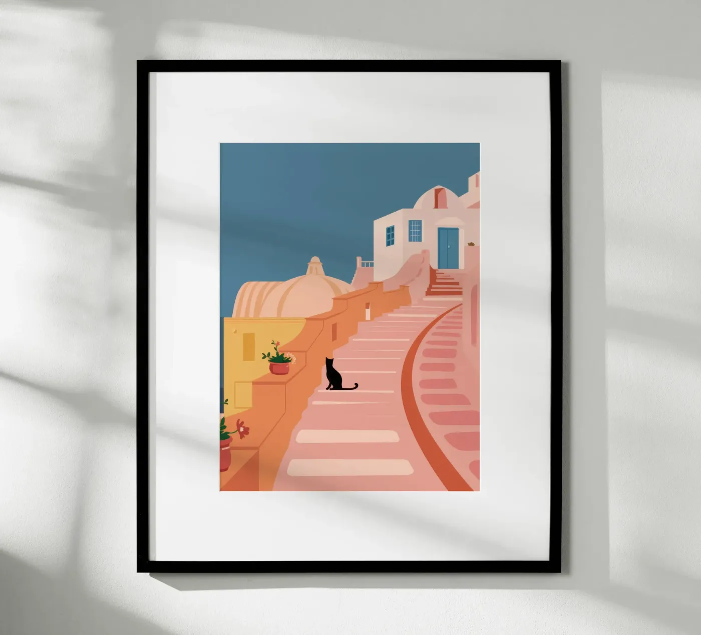 Roseate Stairway Cat poster van Prism Ritual
