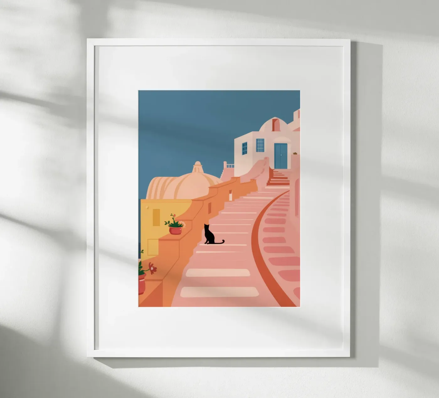 Roseate Stairway Cat poster van Prism Ritual