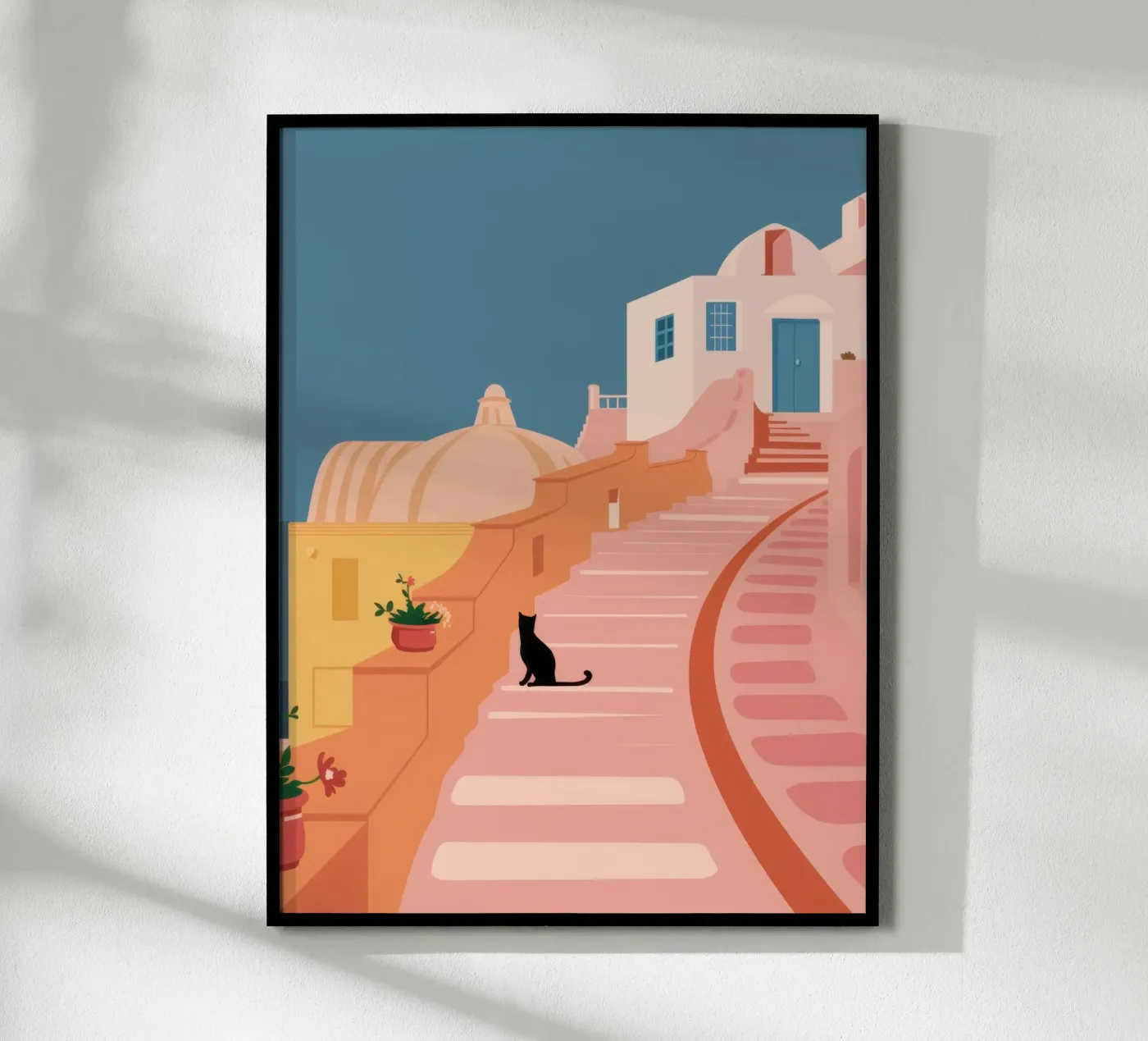 Roseate Stairway Cat poster van Prism Ritual