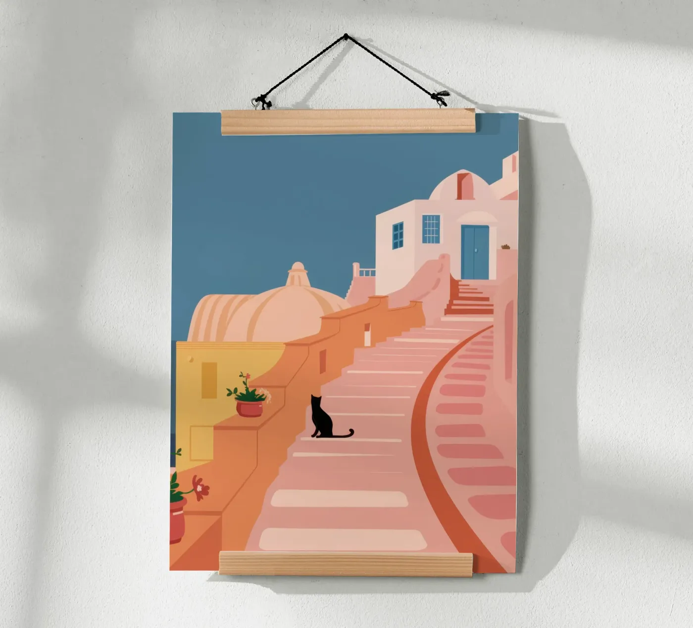 Roseate Stairway Cat poster van Prism Ritual