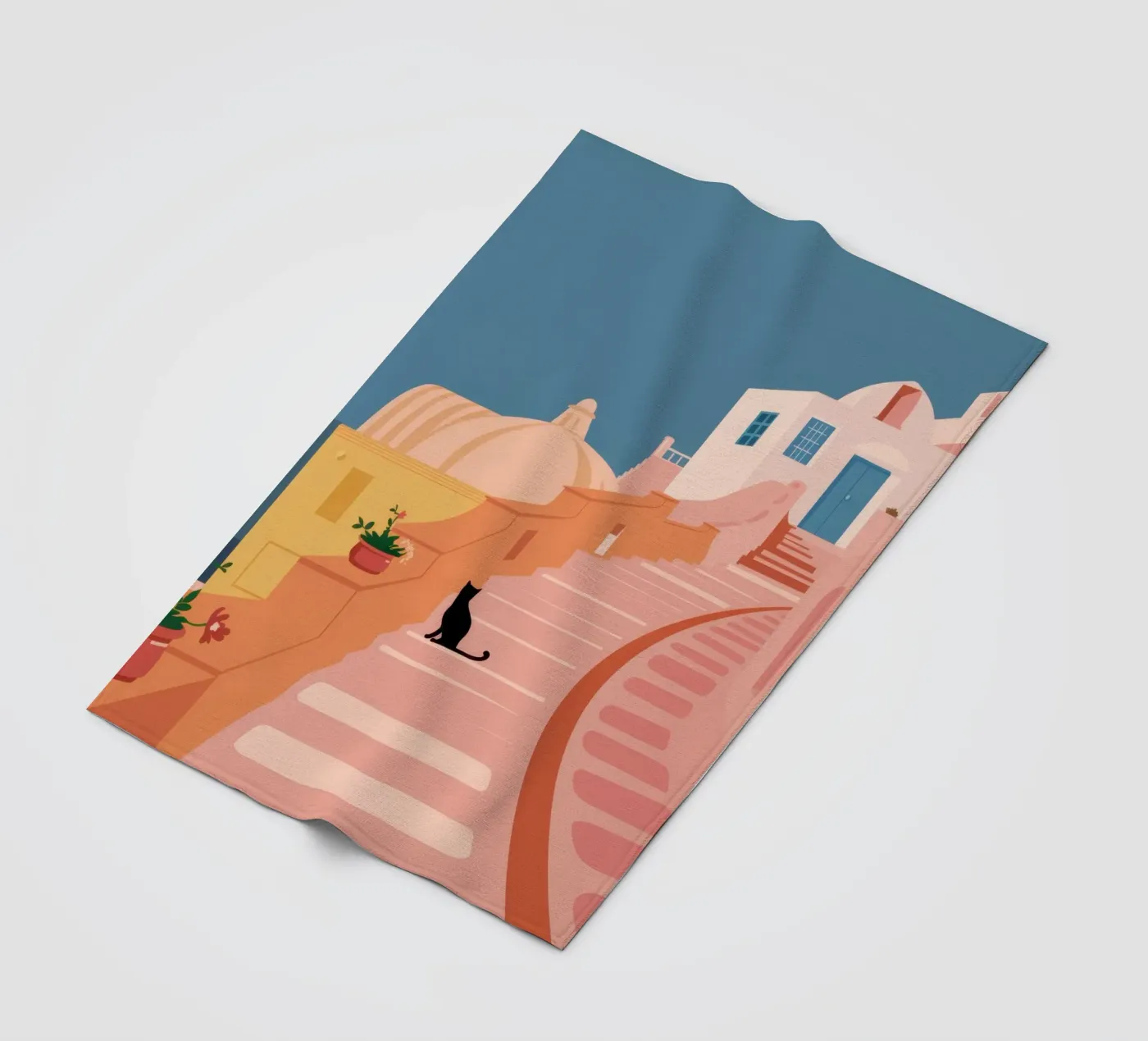 Roseate Stairway Cat Fleecedecke von Prism Ritual