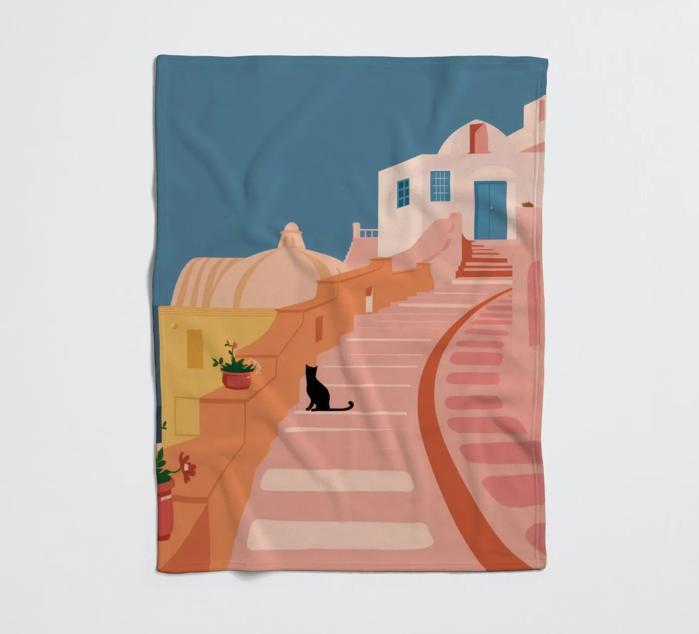 Roseate Stairway Cat Fleecedecke von Prism Ritual