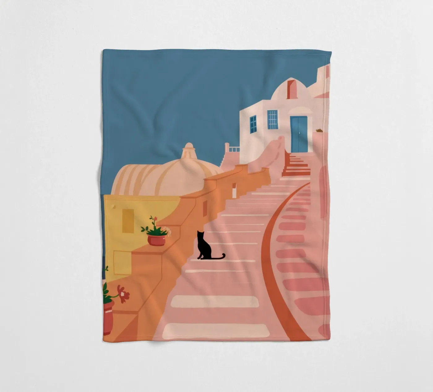 Roseate Stairway Cat Fleecedecke von Prism Ritual
