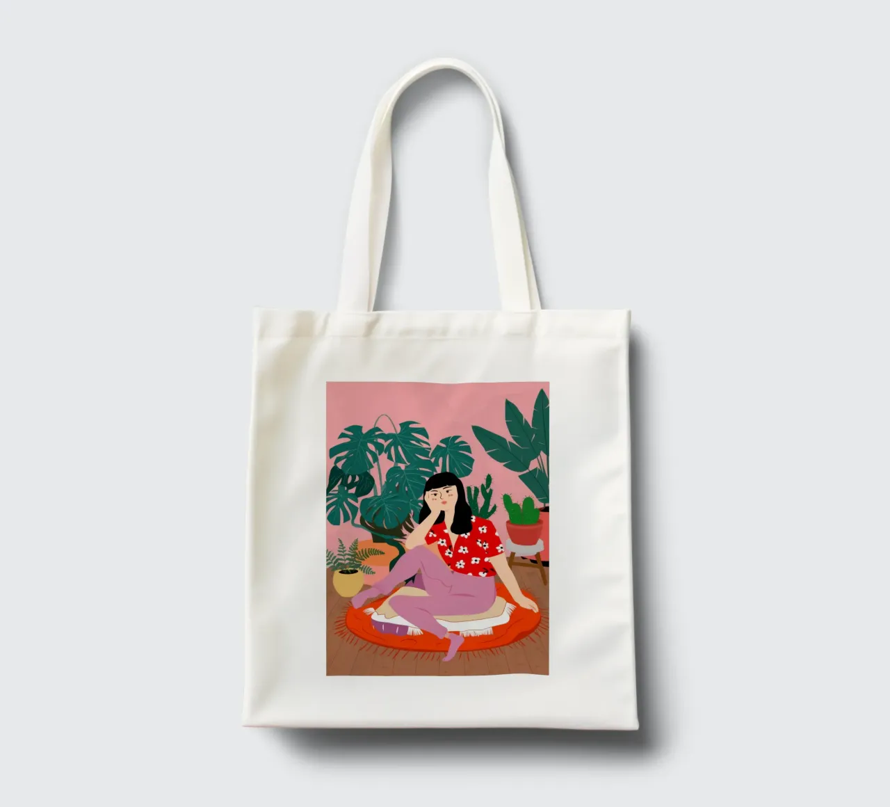 Red Polka Dot Repose tote bag by Veil Maya