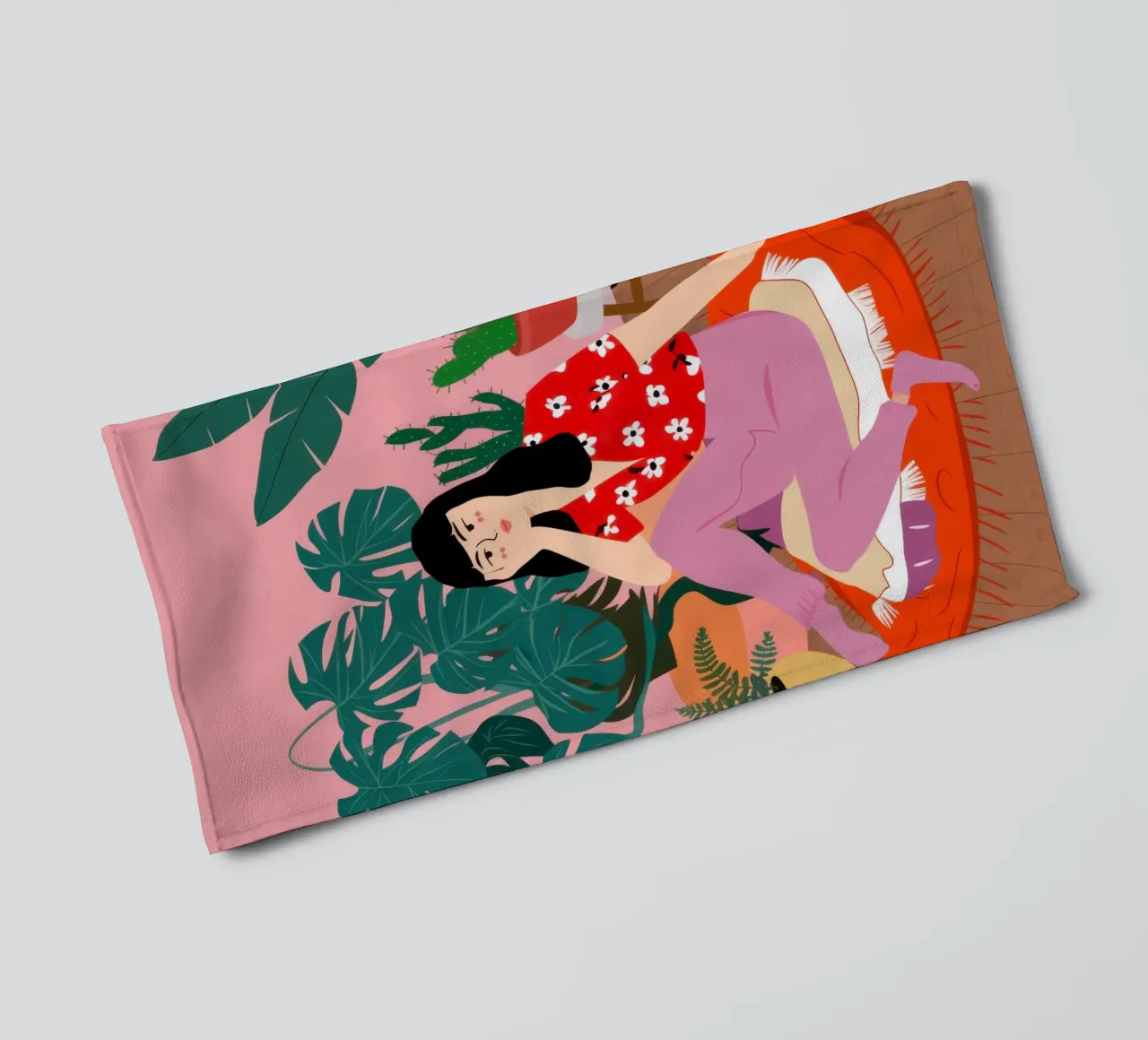 Red Polka Dot Repose towel by Veil Maya