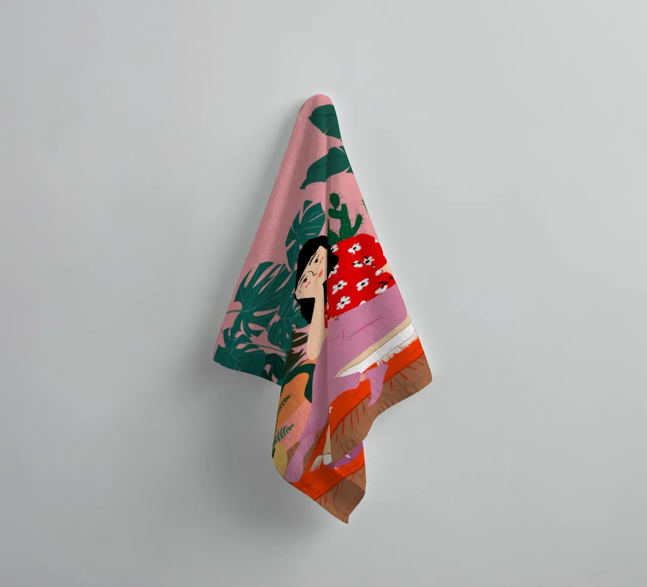 Red Polka Dot Repose towel by Veil Maya