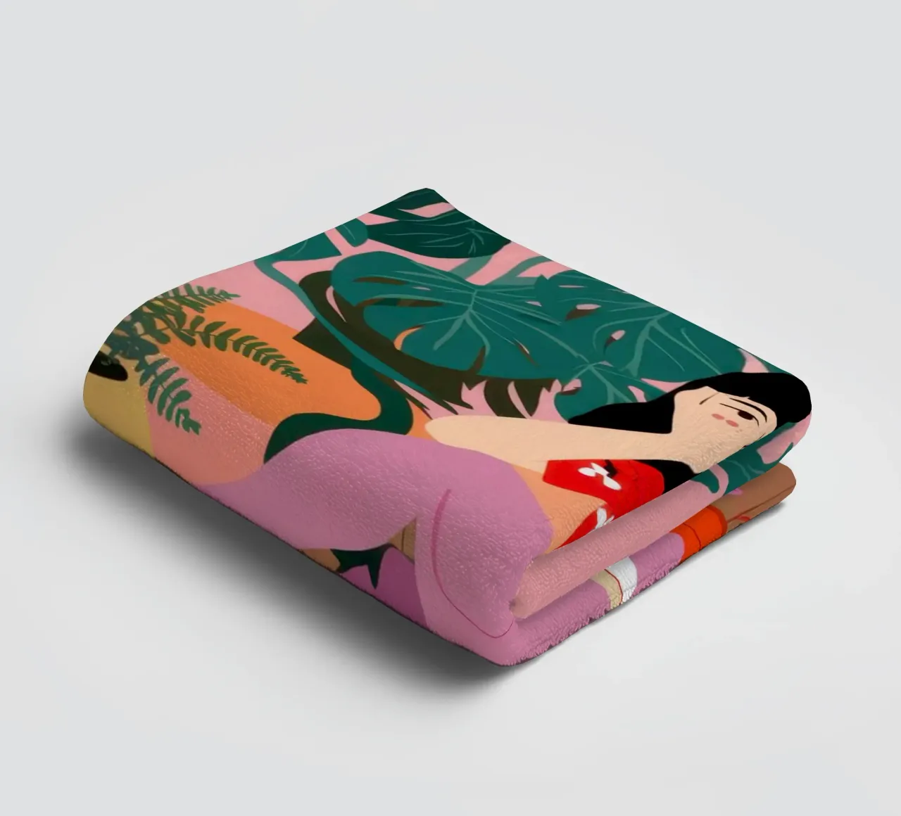 Red Polka Dot Repose towel by Veil Maya