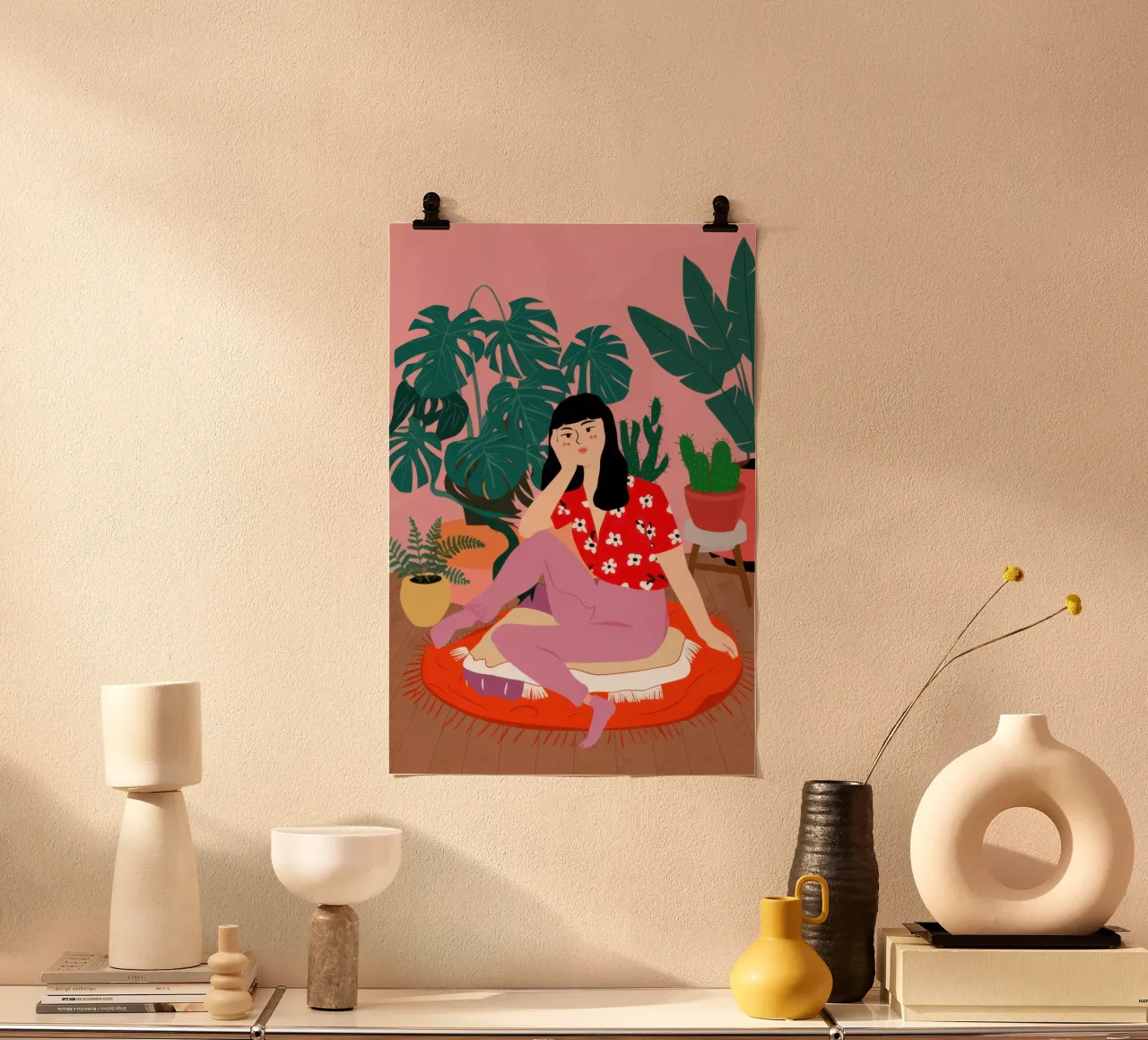 Red Polka Dot Repose hahnemühle by Veil Maya