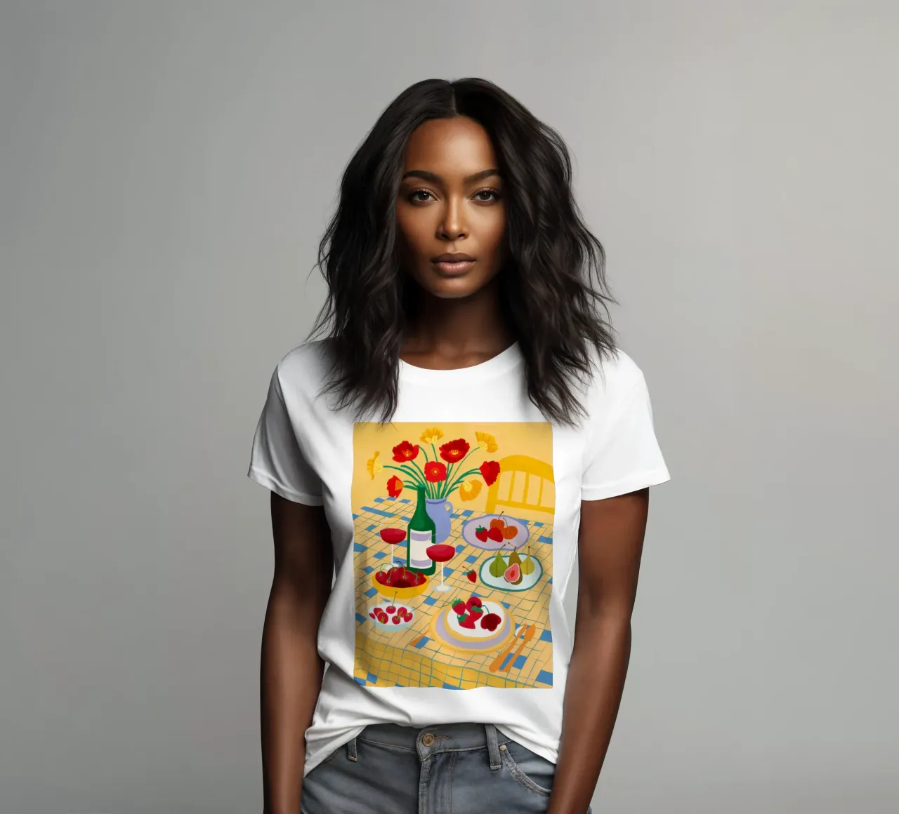 Table Bountiful Feast women's fitted t-shirt by Prism Ritual