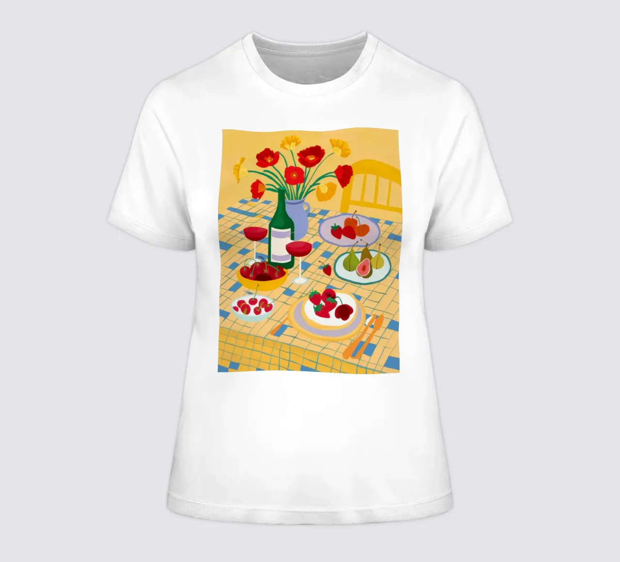 Table Bountiful Feast women's fitted t-shirt by Prism Ritual
