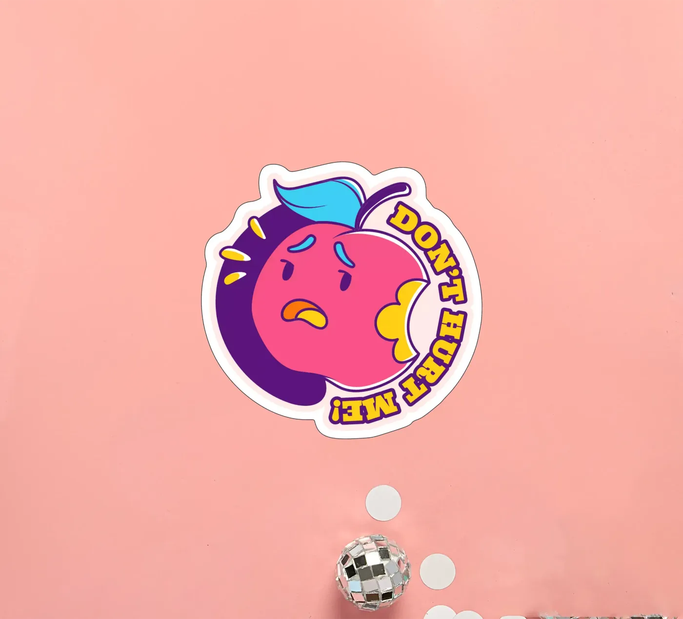 scared apple sticker van Sticker King