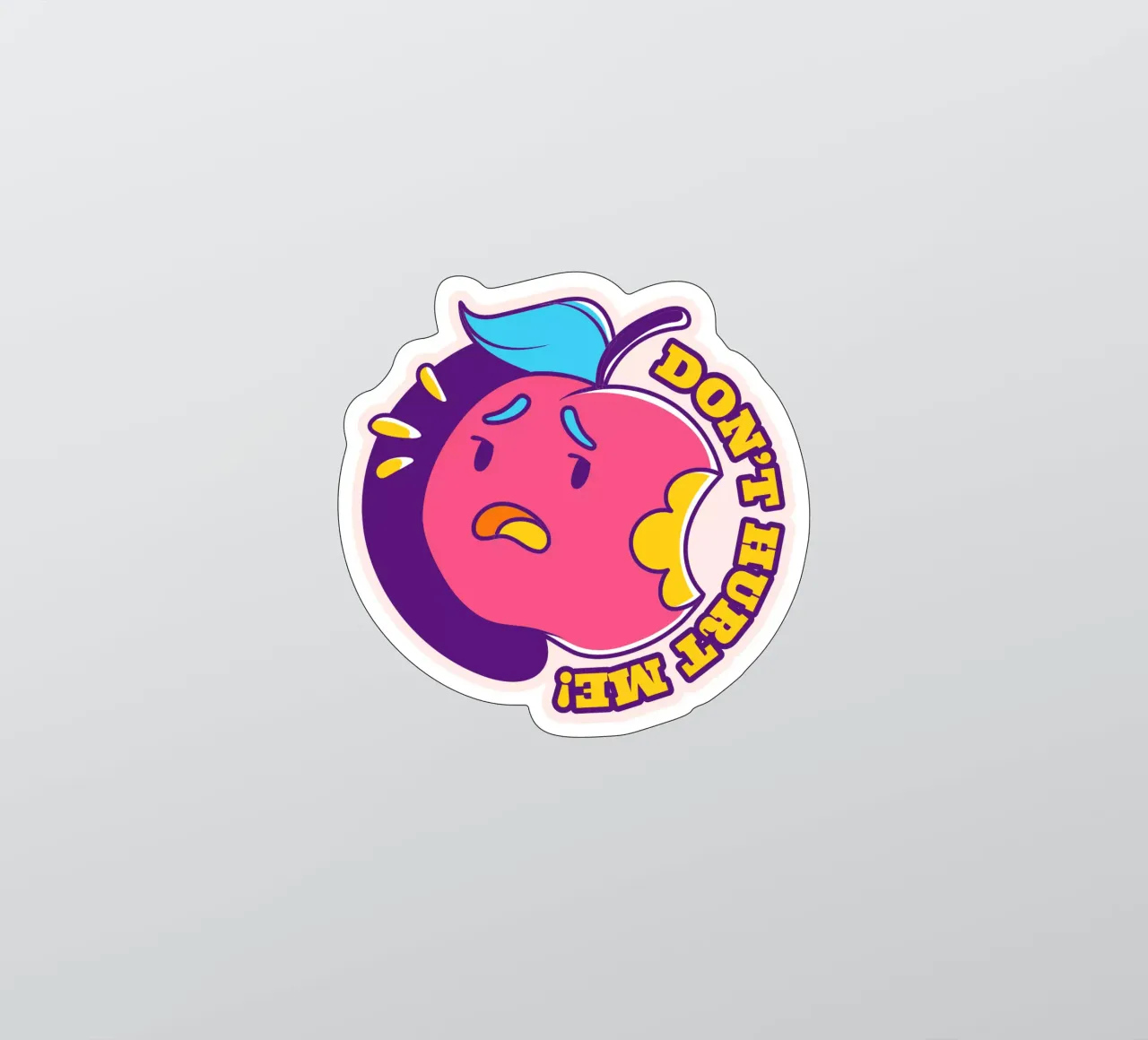 scared apple sticker by Sticker King
