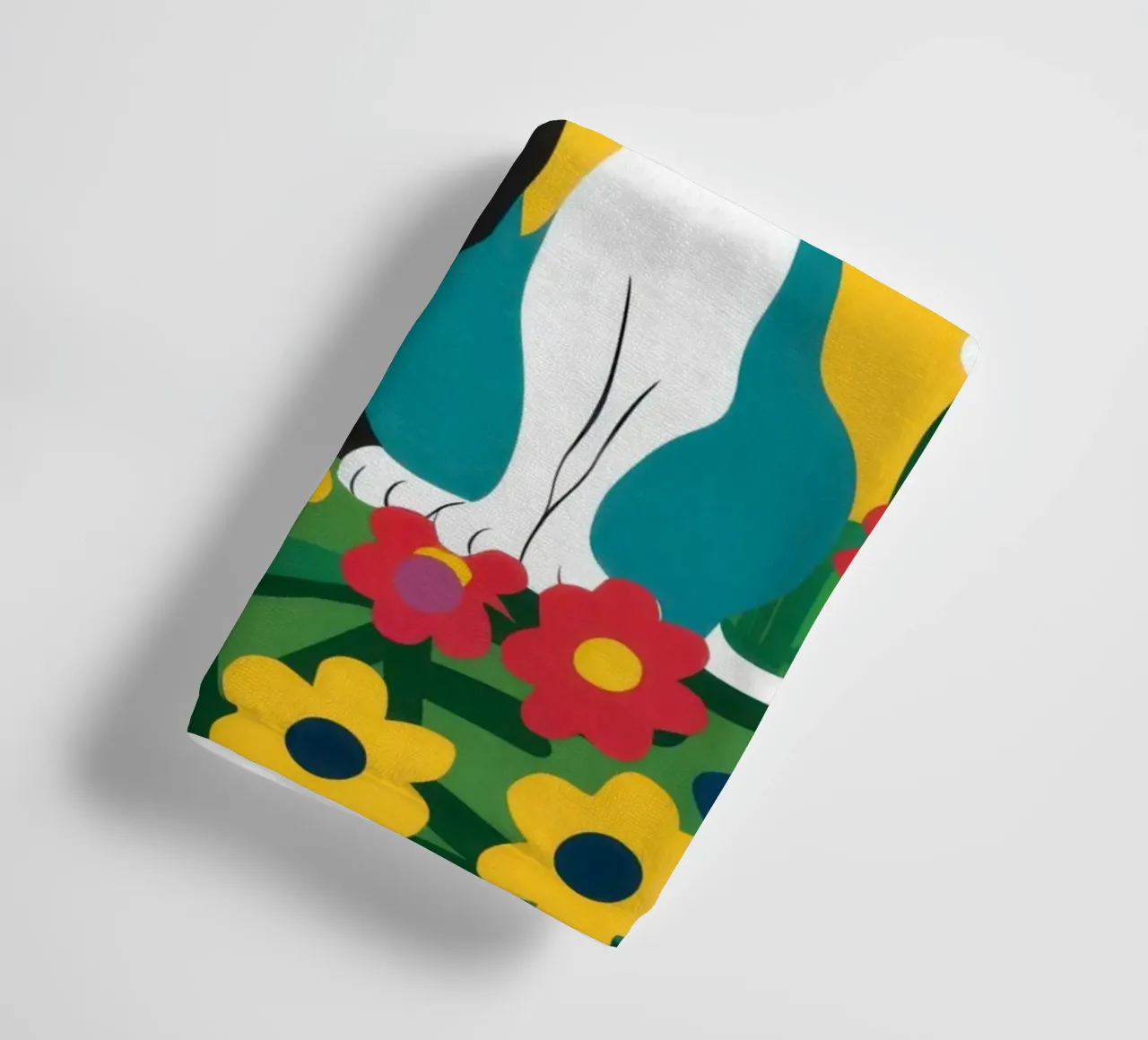 Cats in the Flower Patch towel by Flock Reverie