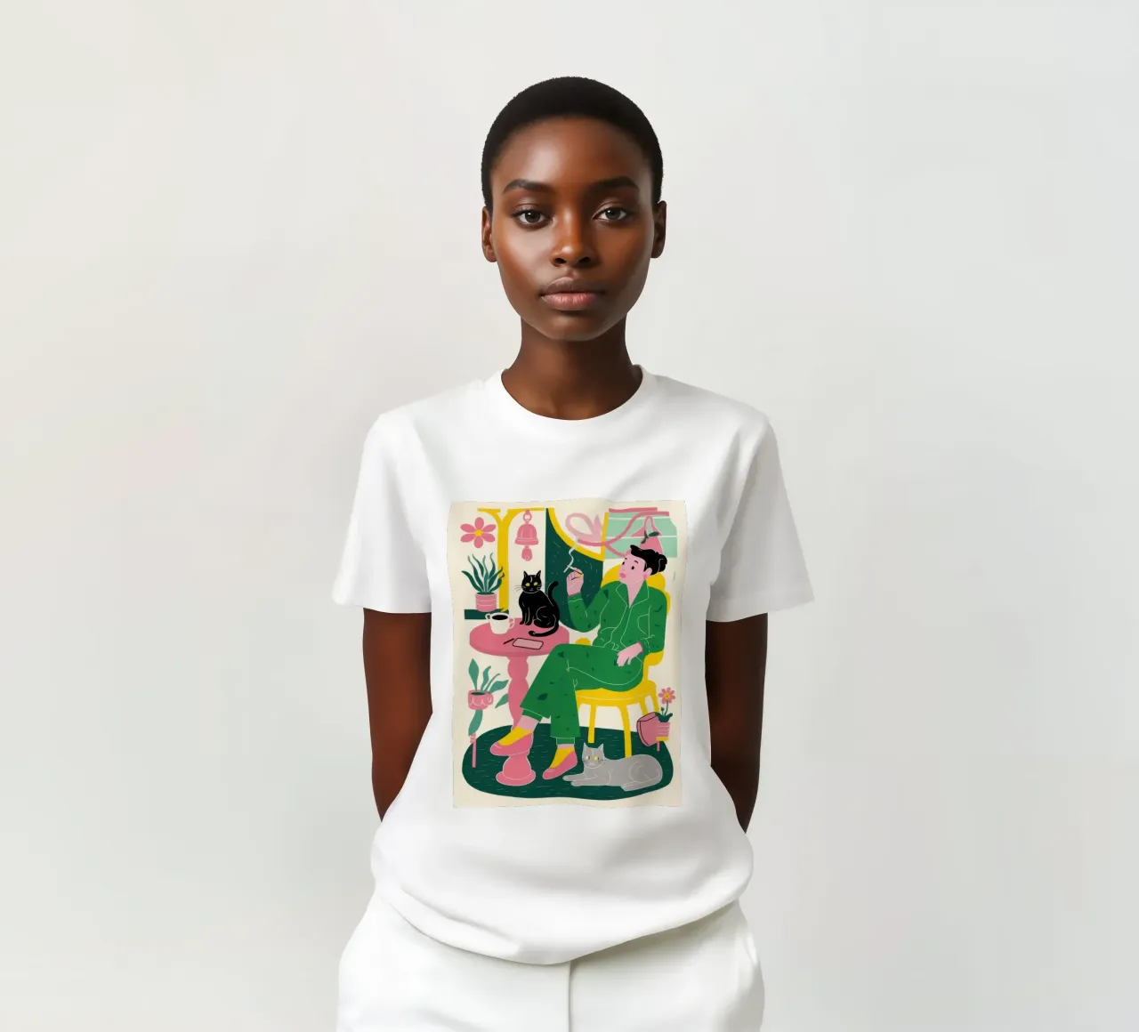 Riposo felino verdeggiante t-shirt da Prism Ritual