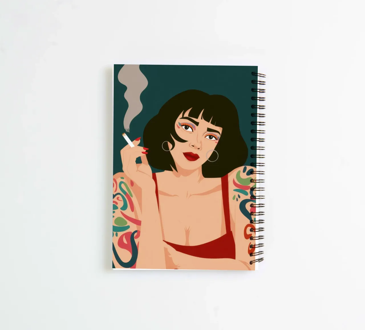 Crimson Inked Defiance spiral notebook by Prism Ritual
