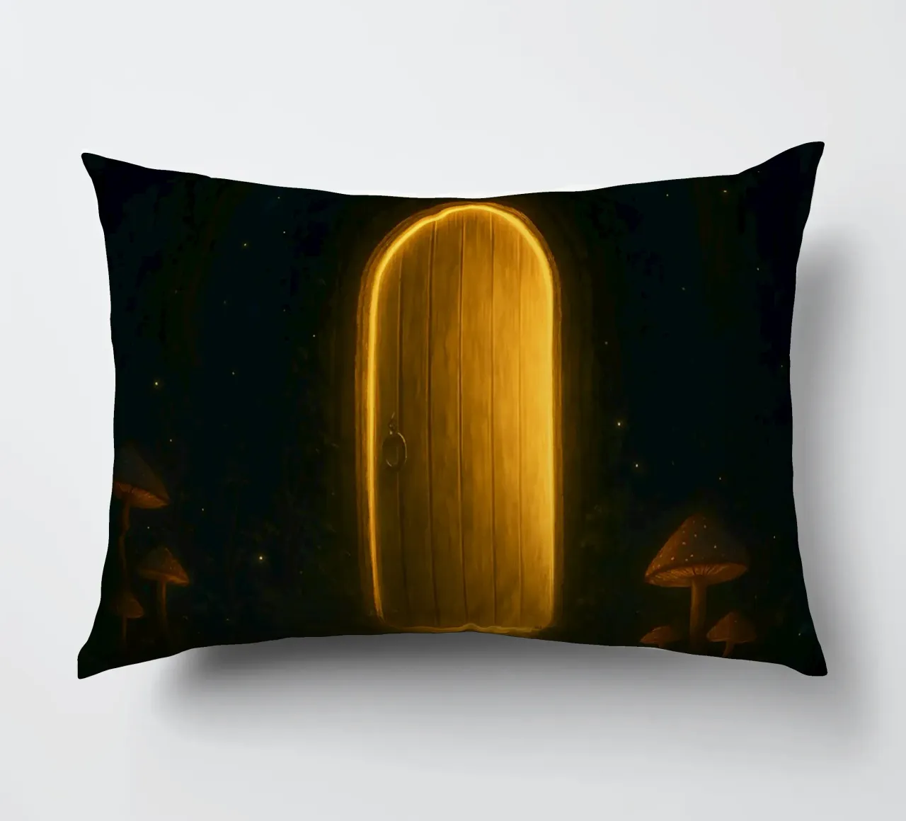 The Enchanted Door – A Portal to the Unknown decorative cushion by Graceful Desine