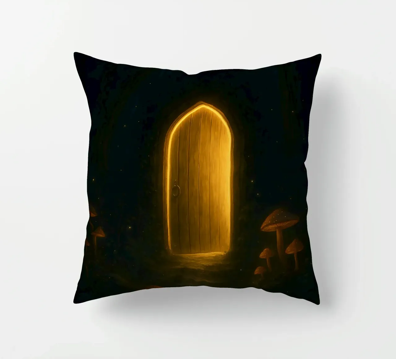 The Enchanted Door – A Portal to the Unknown decorative cushion by Graceful Desine