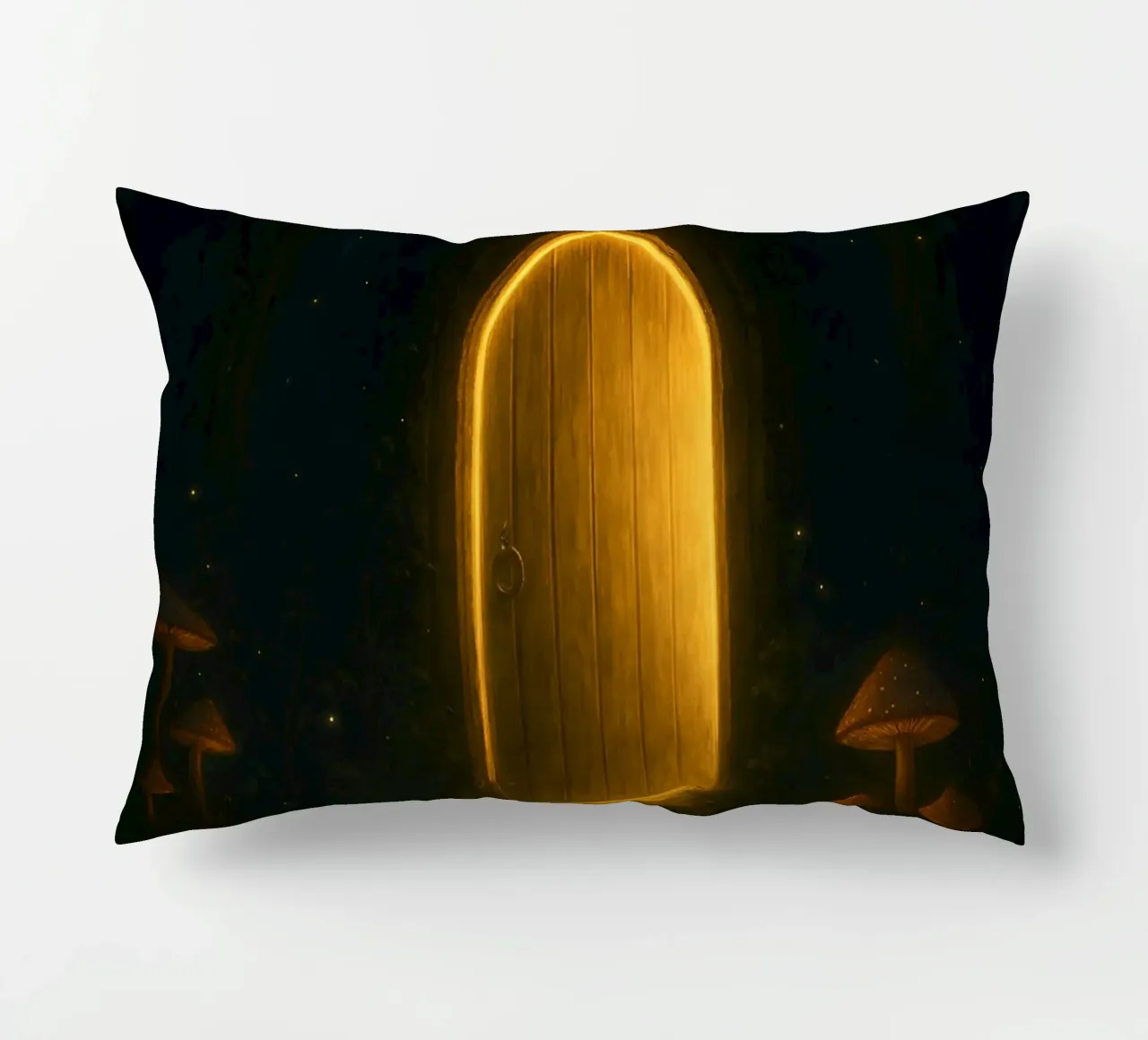 The Enchanted Door – A Portal to the Unknown decorative cushion by Graceful Desine
