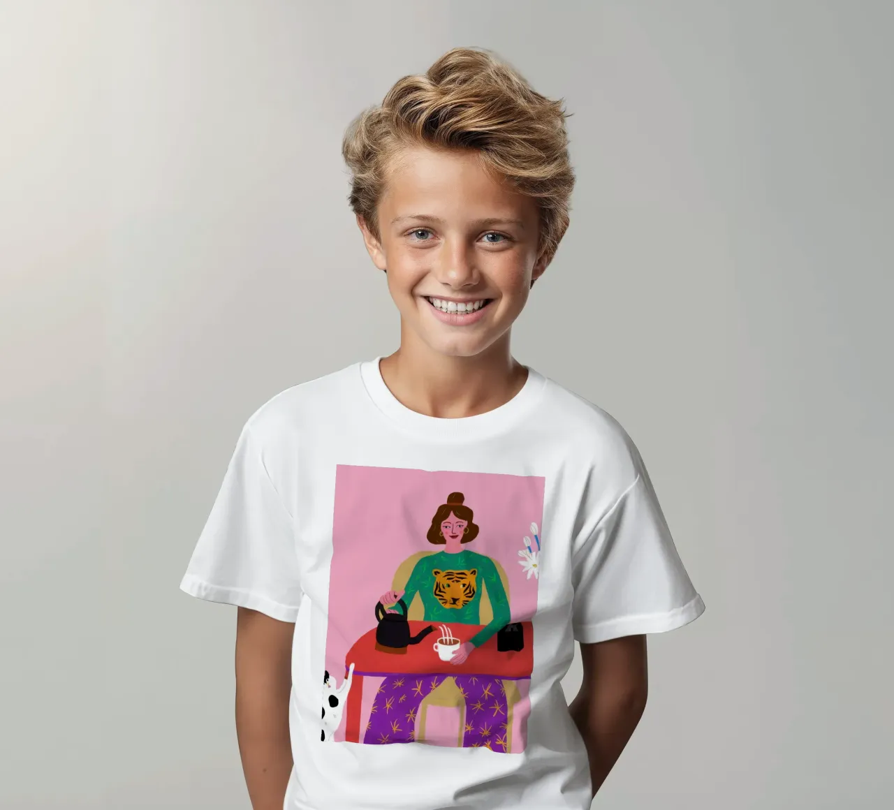 Tiger Feline Trio kids t-shirt by Prism Ritual