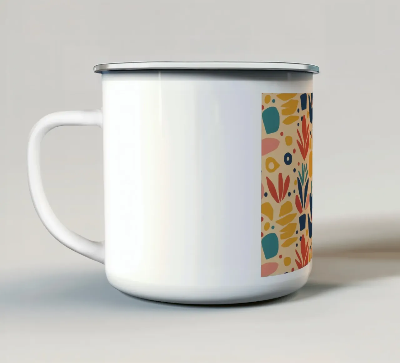 Modello di uccello folkloristico tazza in smalto da Flock Reverie